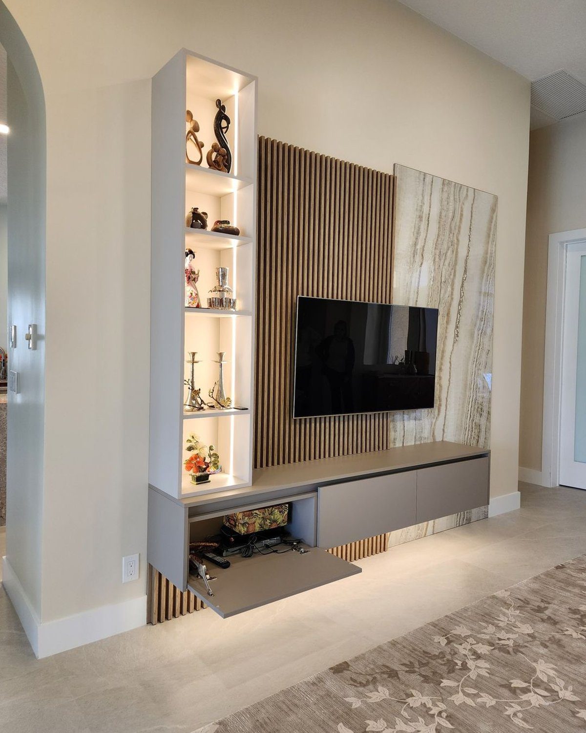 Elegant Entertainment Wall Unit