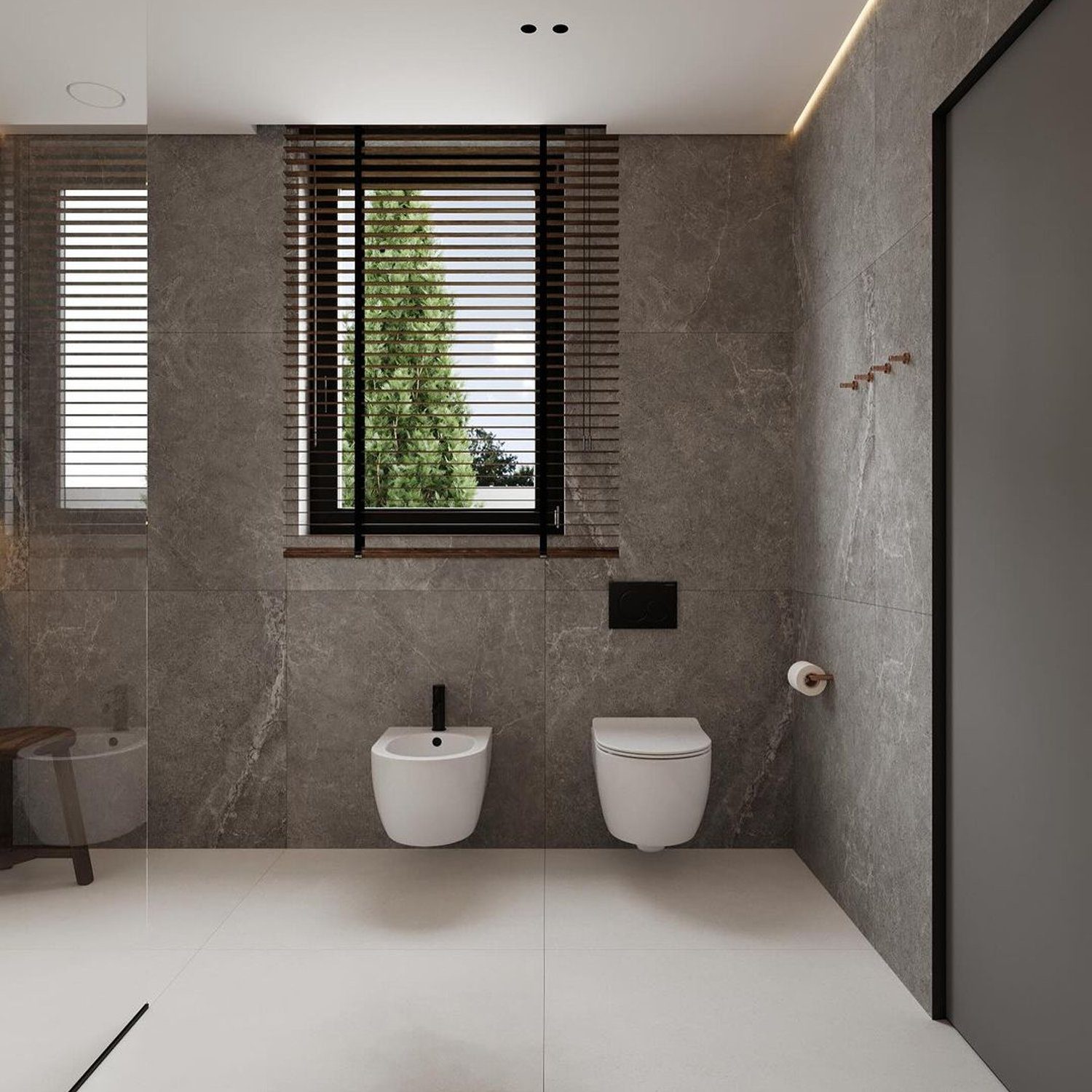 A modern and sleek designed bathroom