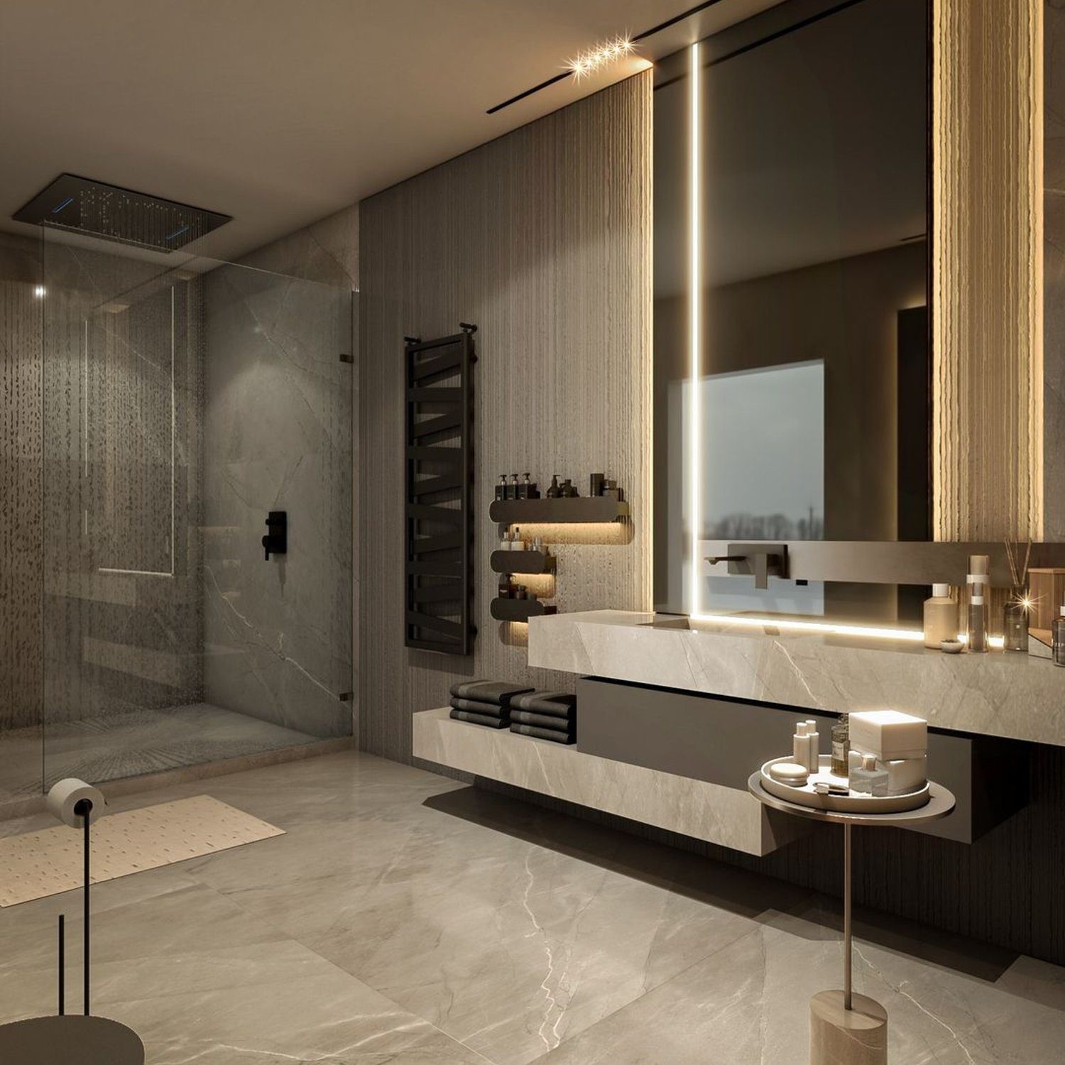 A modern and elegantly designed bathroom