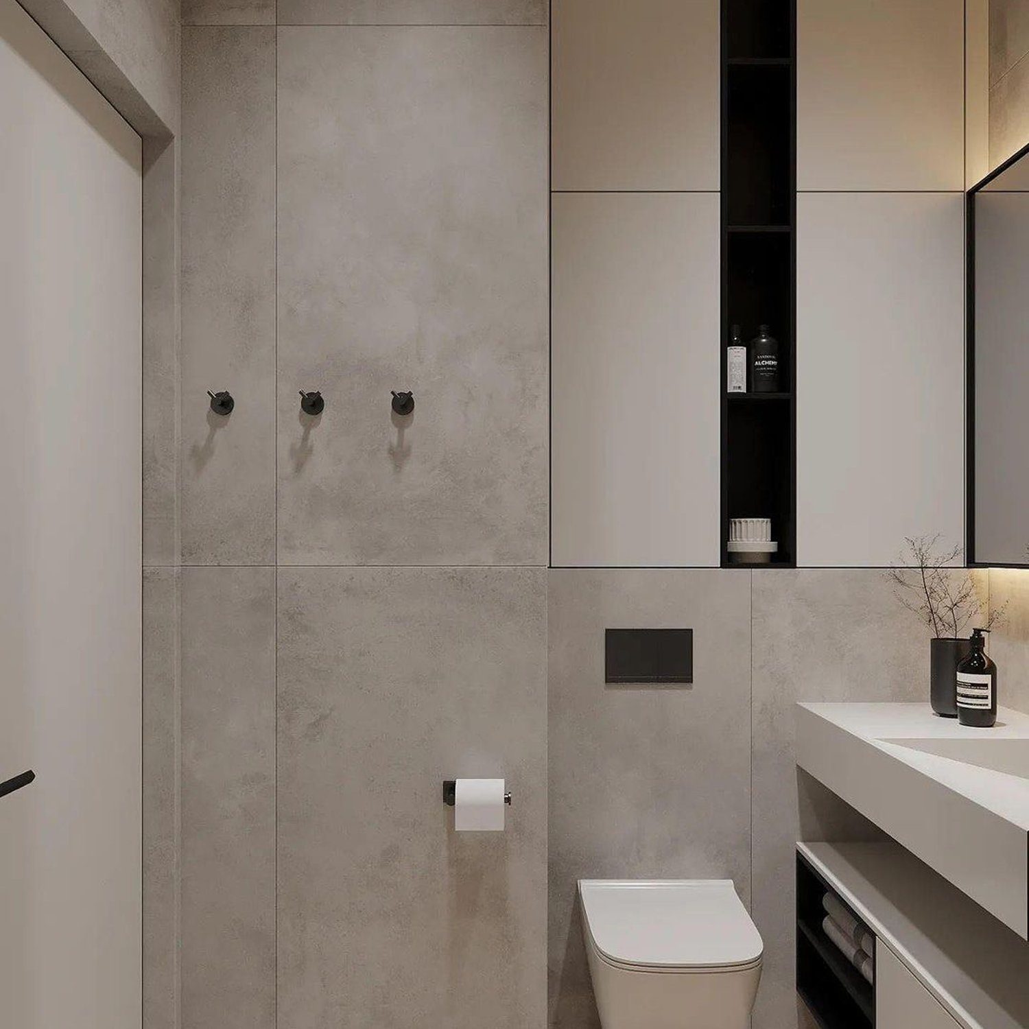 Modern and sleek bathroom design with minimalist aesthetics