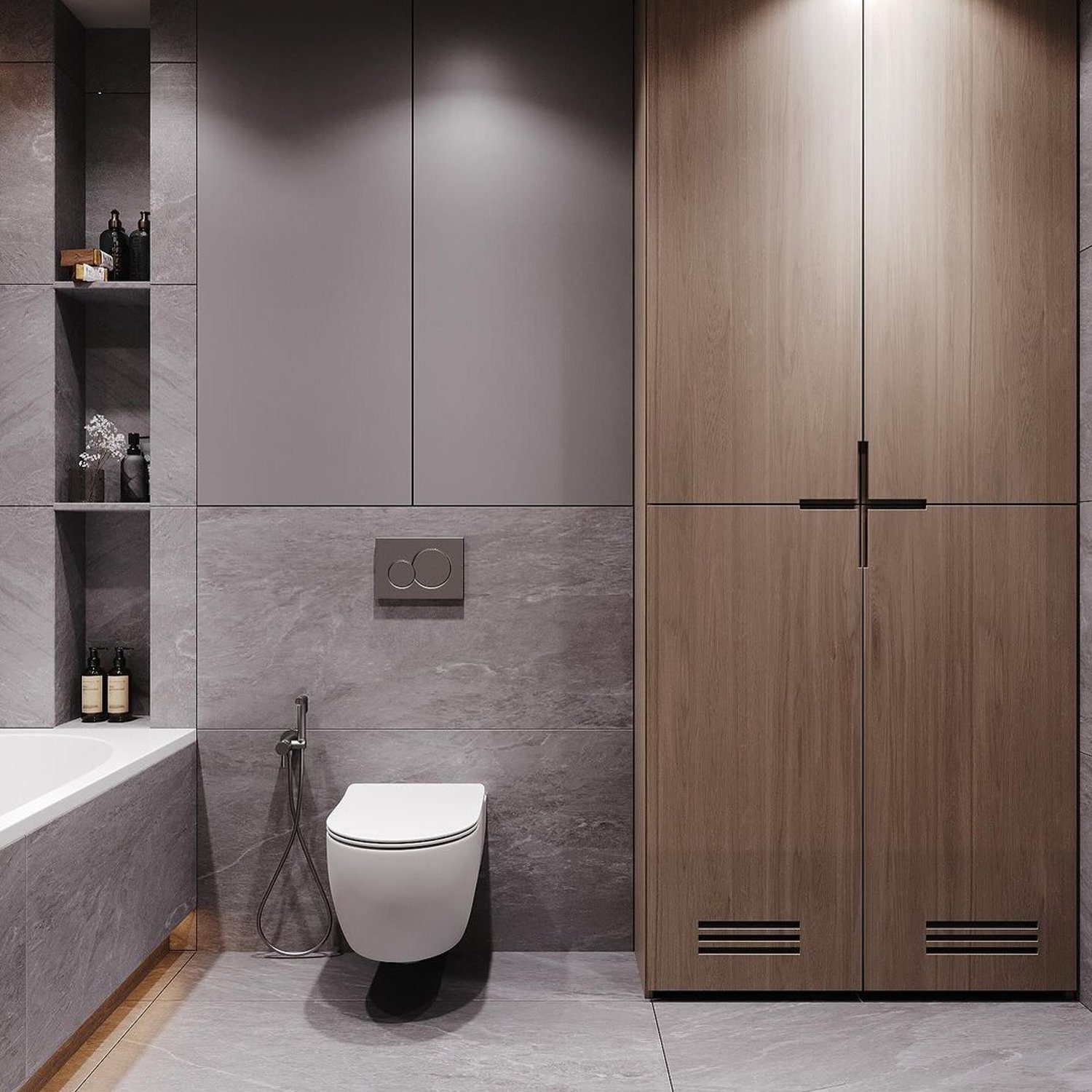 A contemporary and elegant bathroom design with a sleek finish