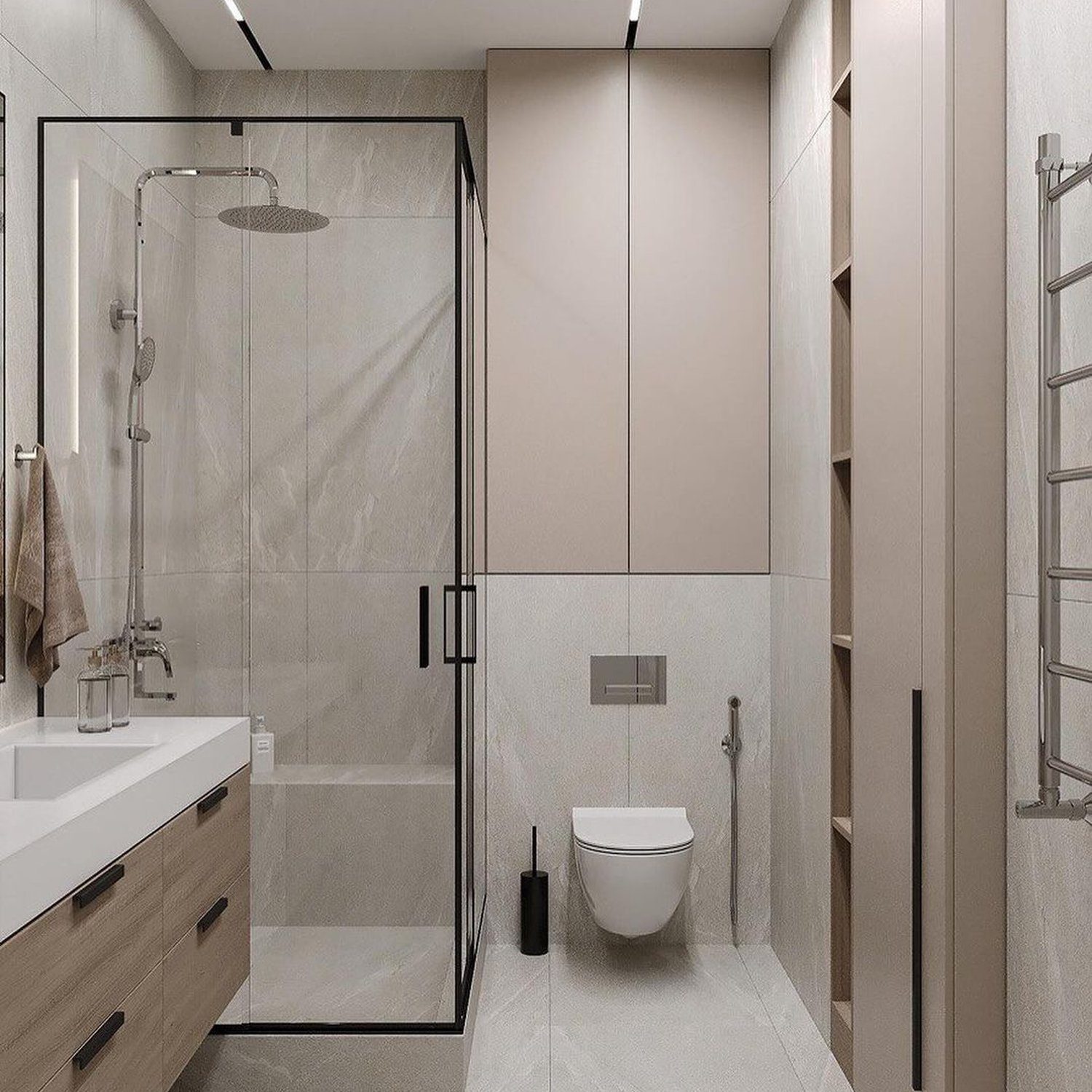 A sleek and modern bathroom design