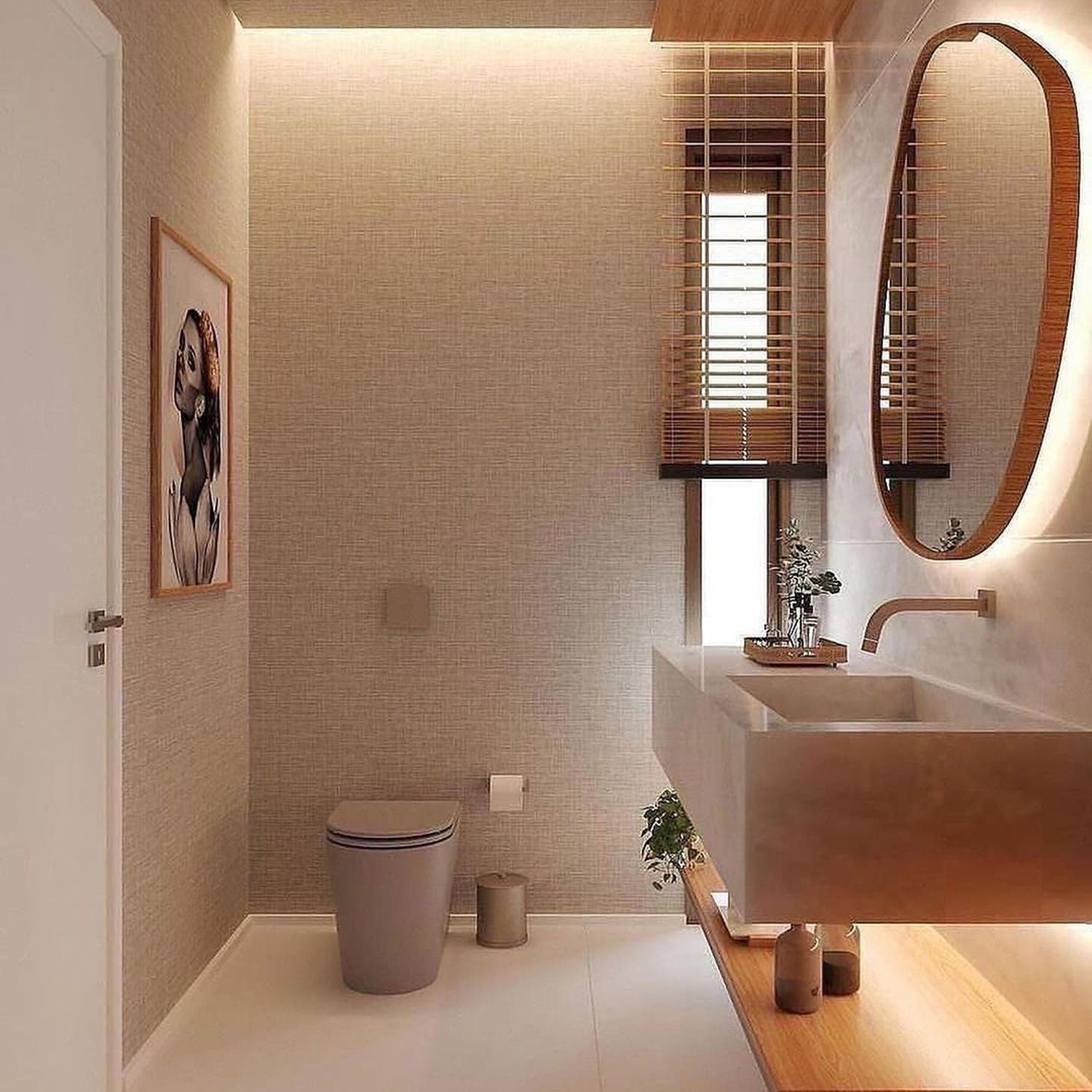 A tastefully designed modern bathroom