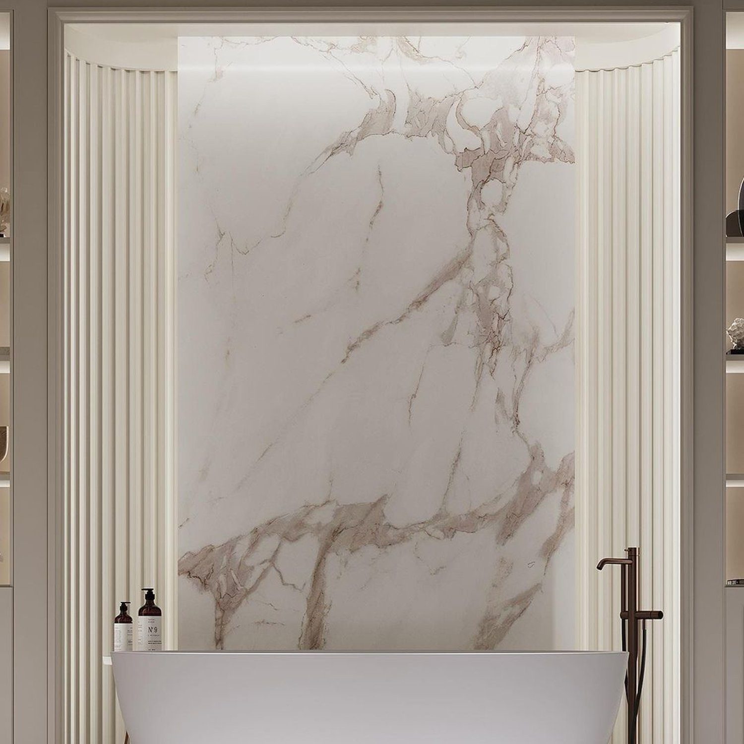 Elegant bathroom with marble detailing