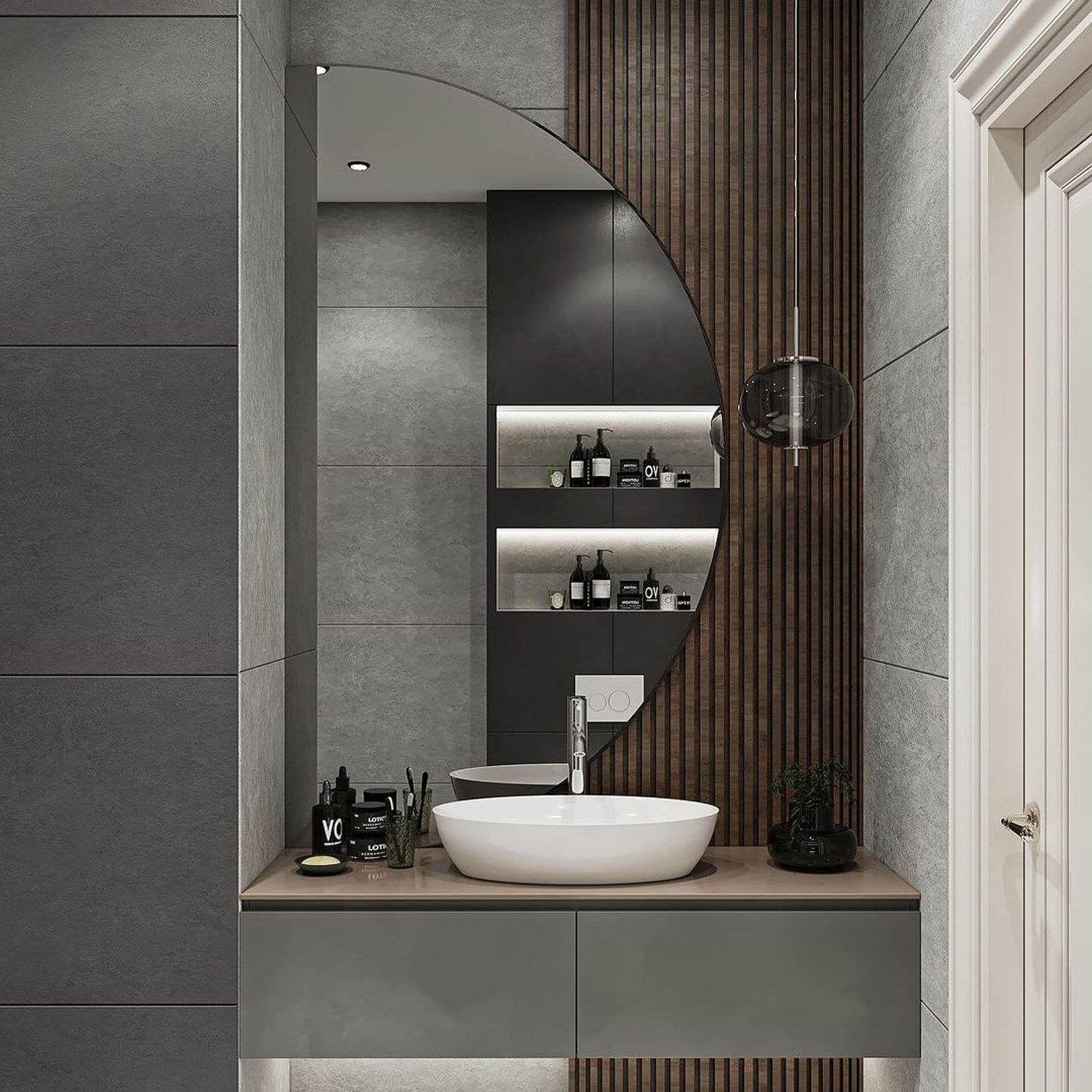 Elegant and modern bathroom with a minimalist design