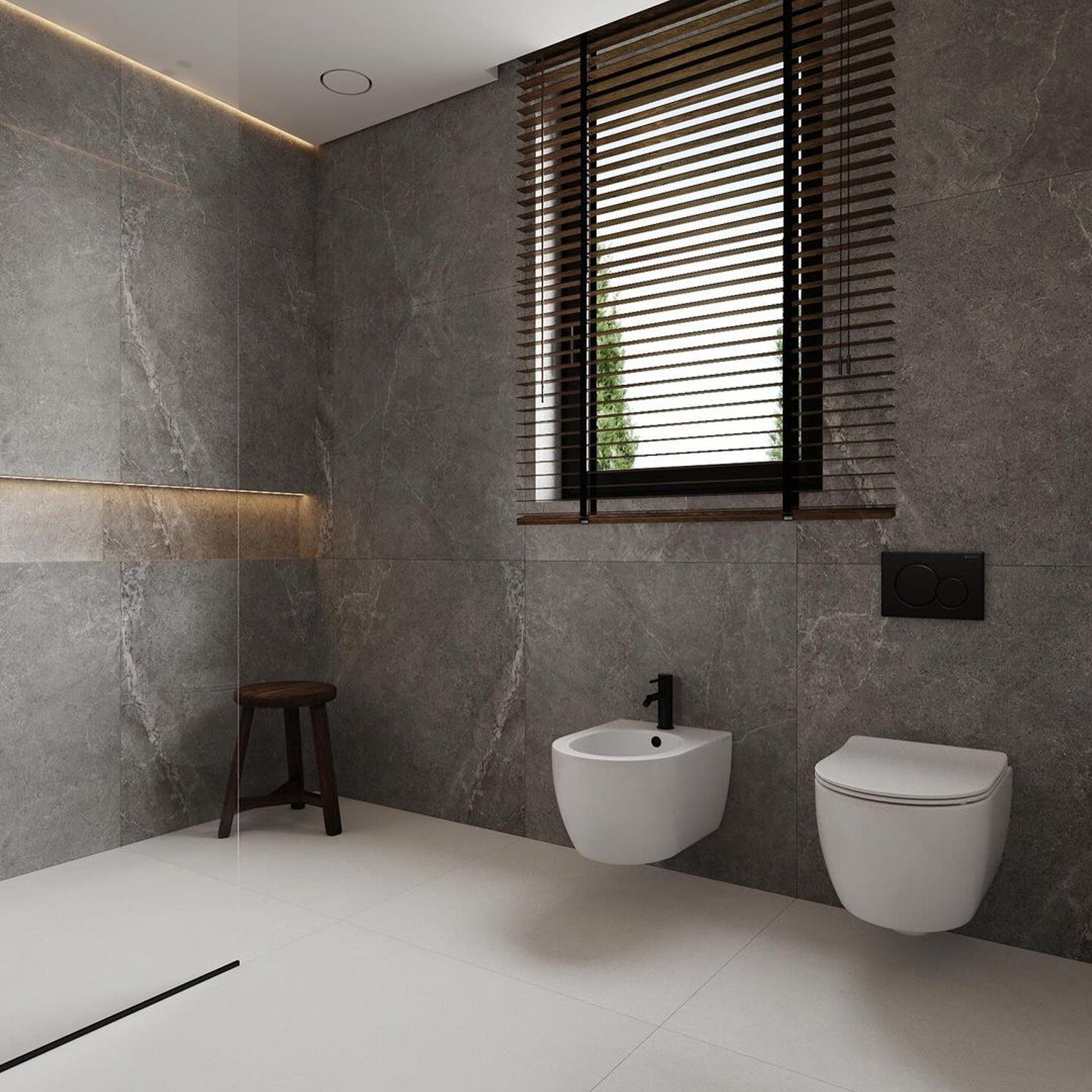 A modern bathroom with elegant fixtures