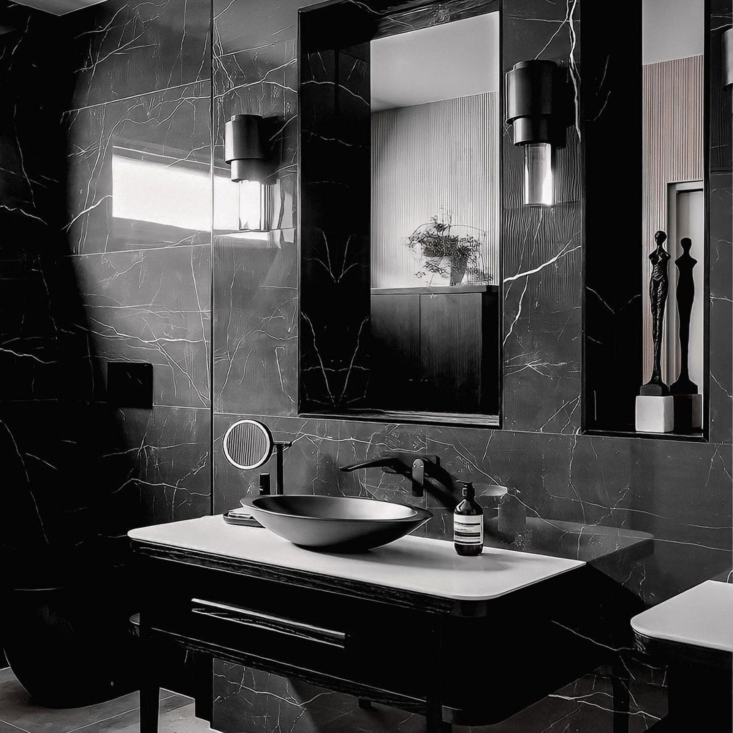 A modern bathroom design with sophisticated elegance