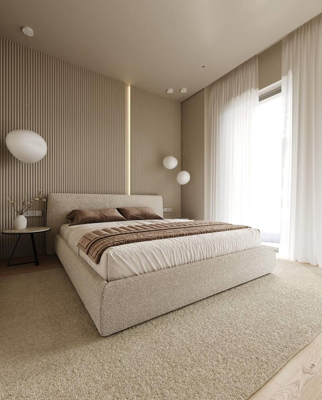 A tastefully designed modern bedroom