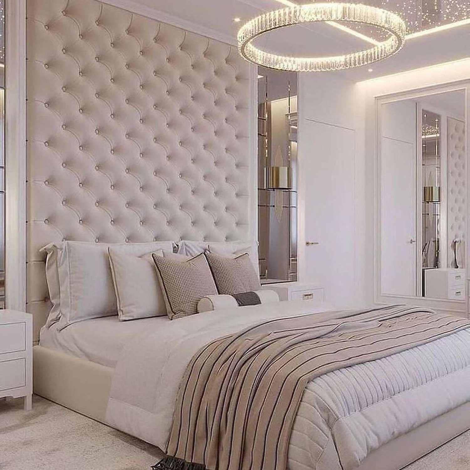 Elegant and modern bedroom with plush decor