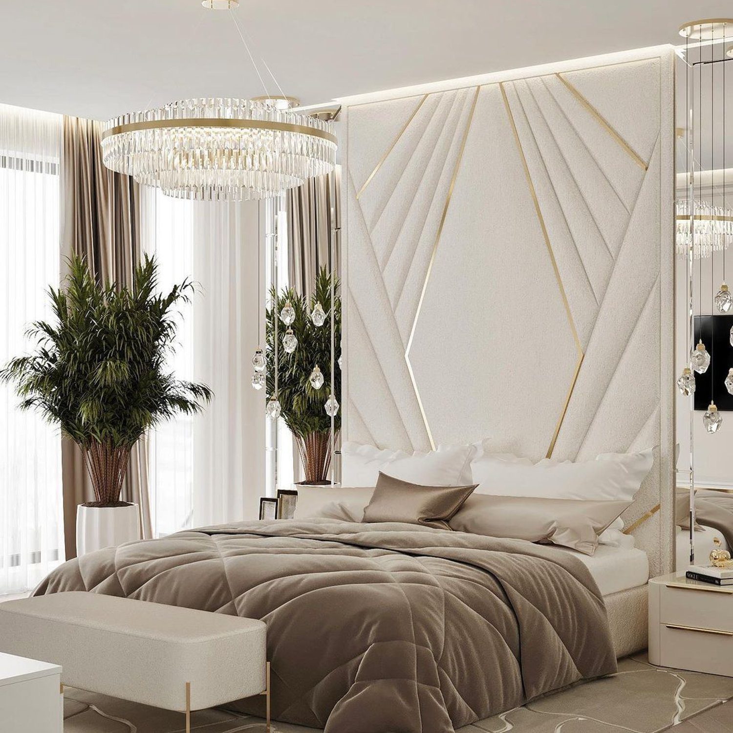 Luxurious modern bedroom with an elegant design