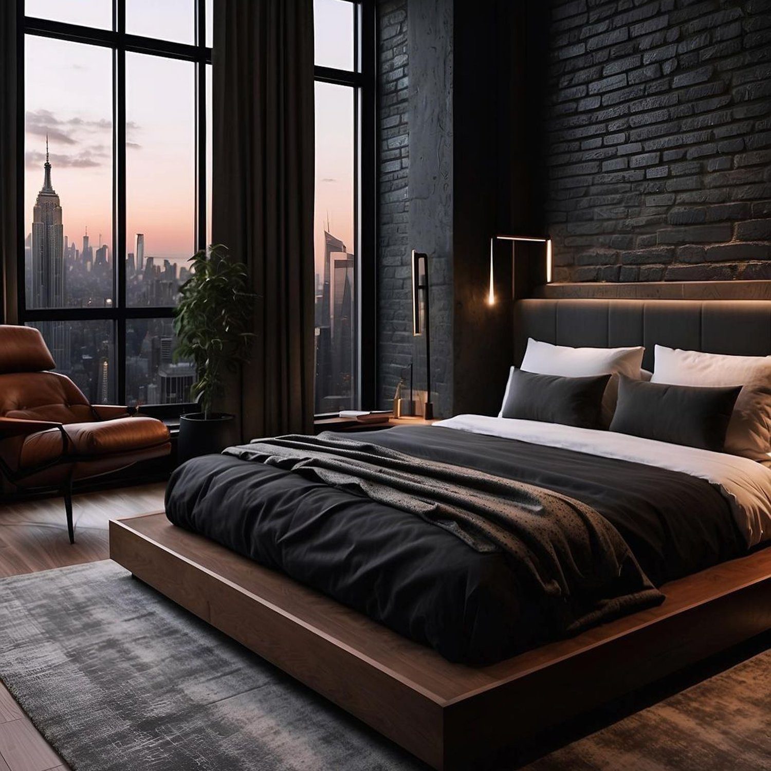 Elegant and modern city bedroom