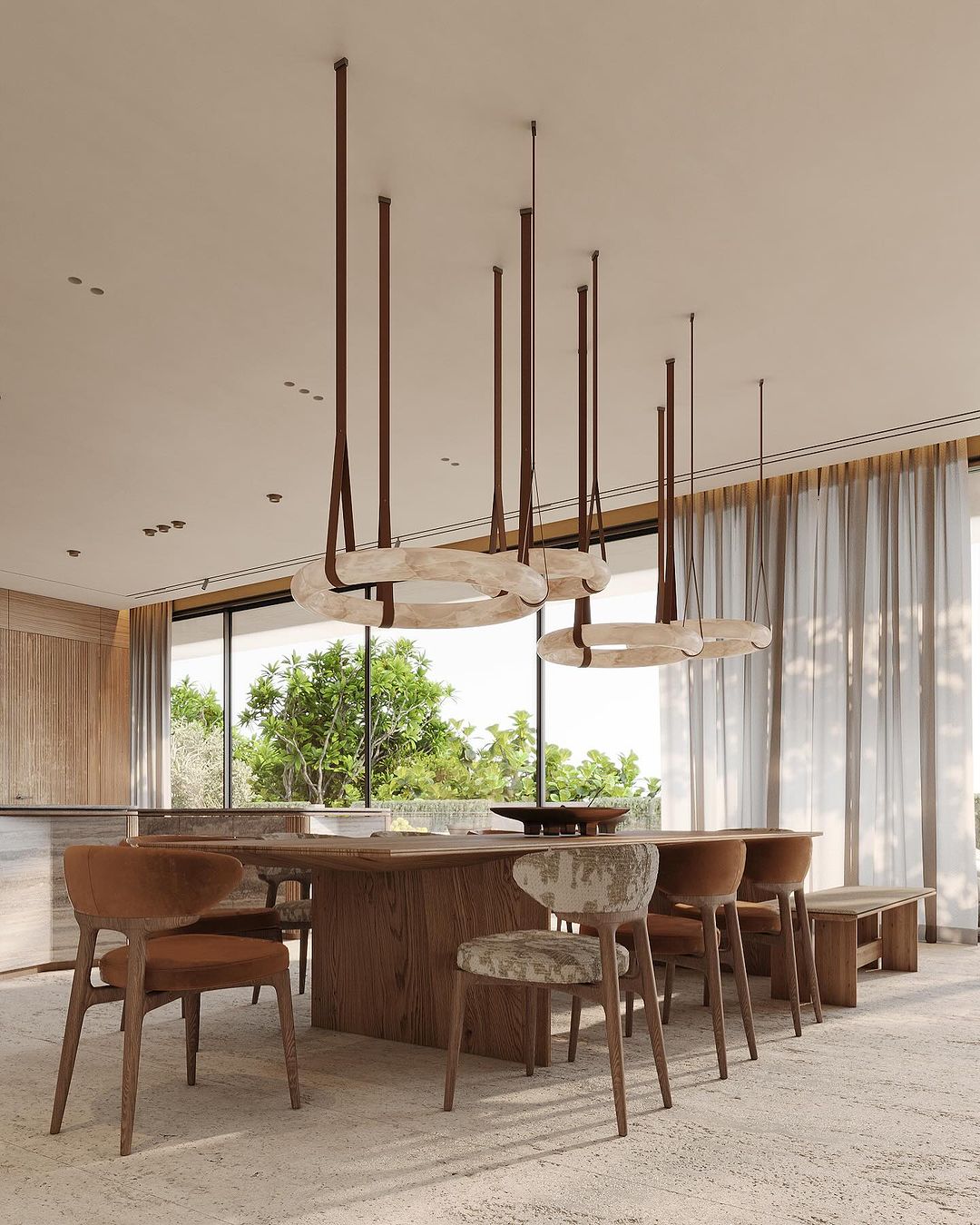 A sophisticated modern dining room