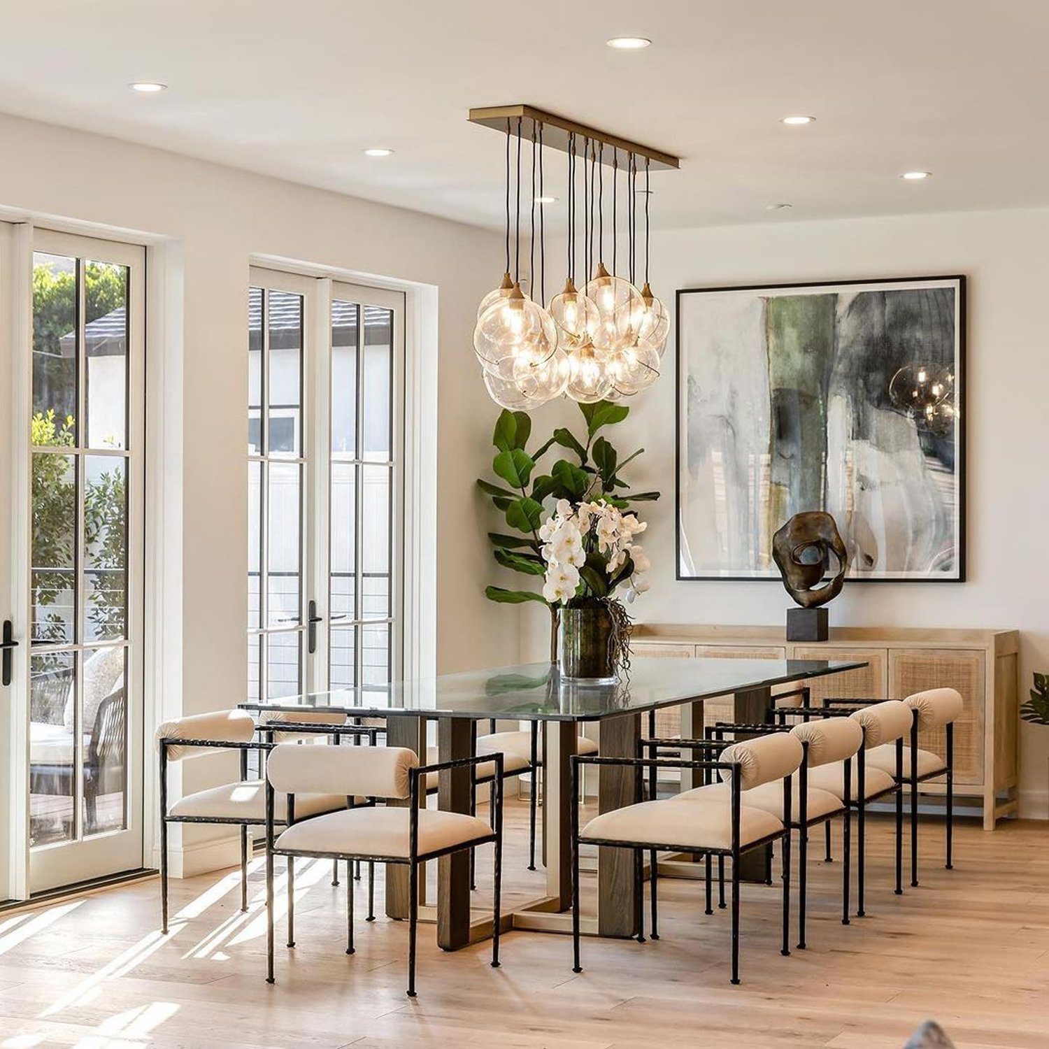 Contemporary dining room with abundant natural light