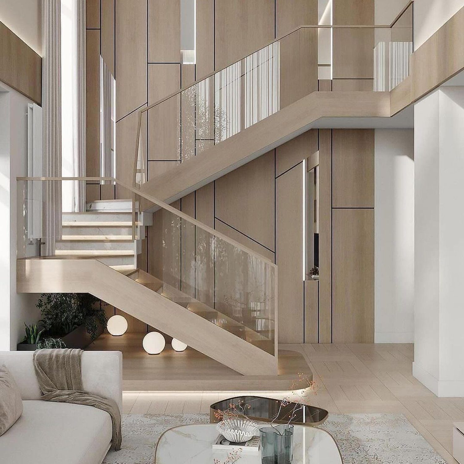 Elegant Wooden Staircase Design