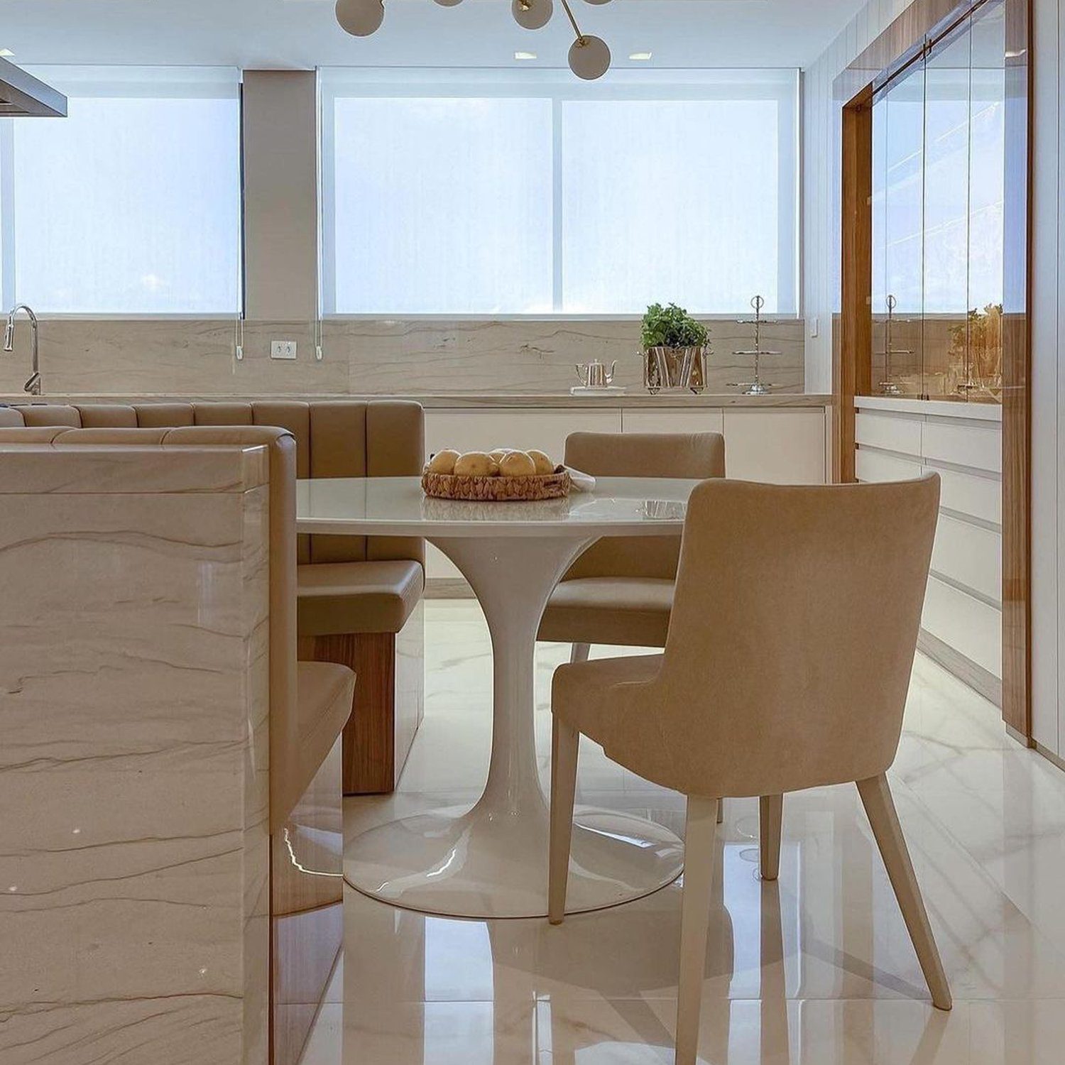 A modern, elegant kitchen with seamless design