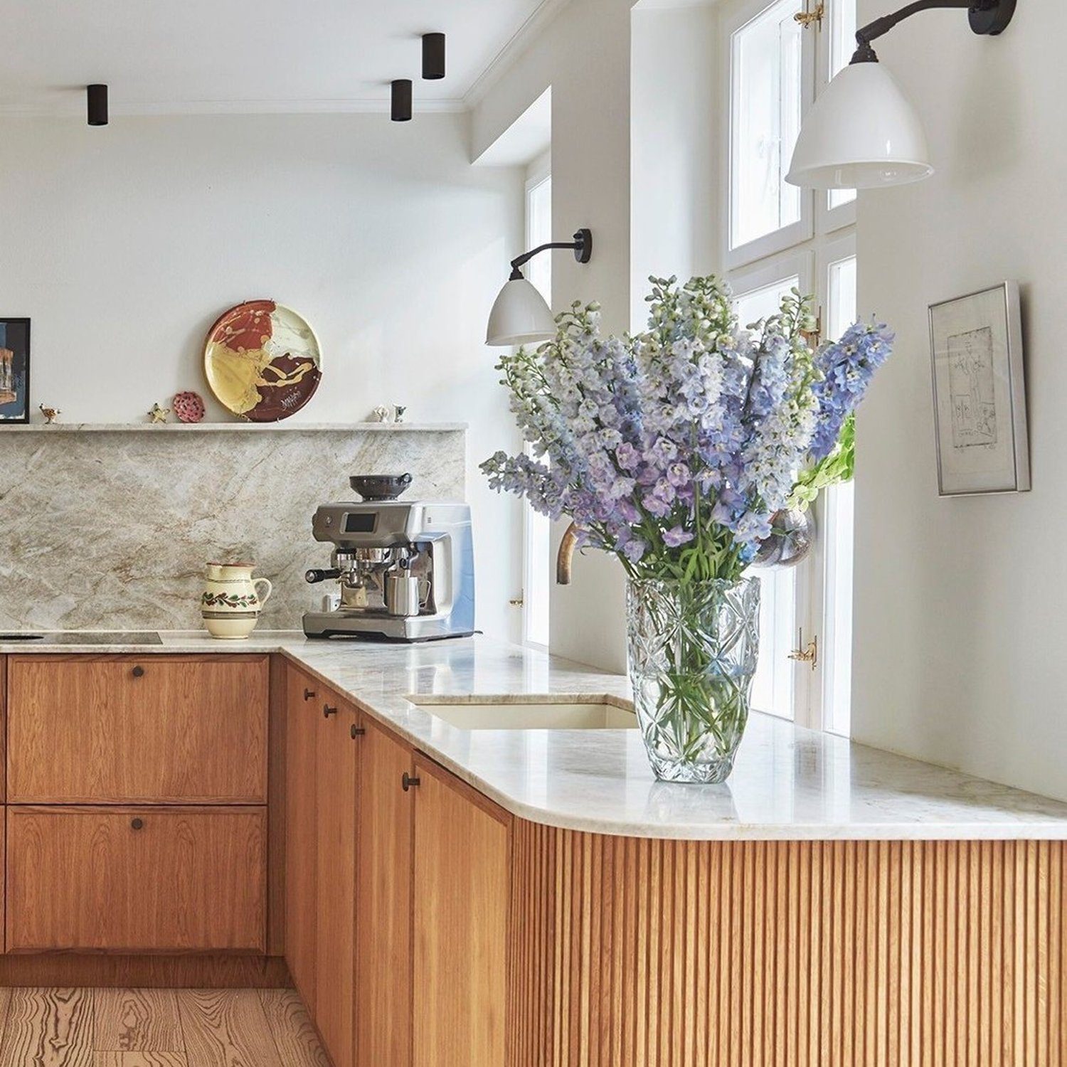 A modern kitchen with well-coordinated design elements