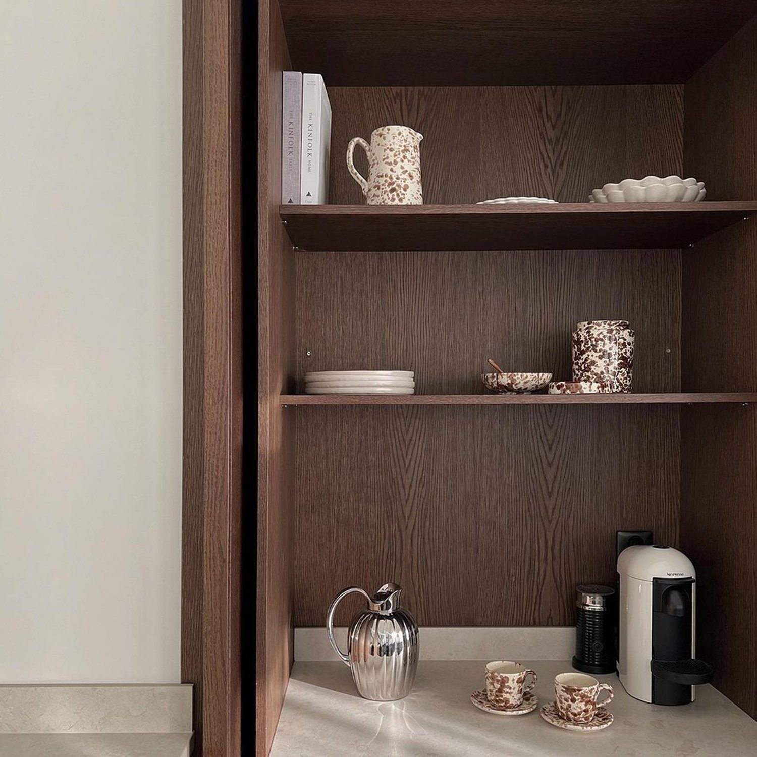 Elegant coffee station with minimalist decor