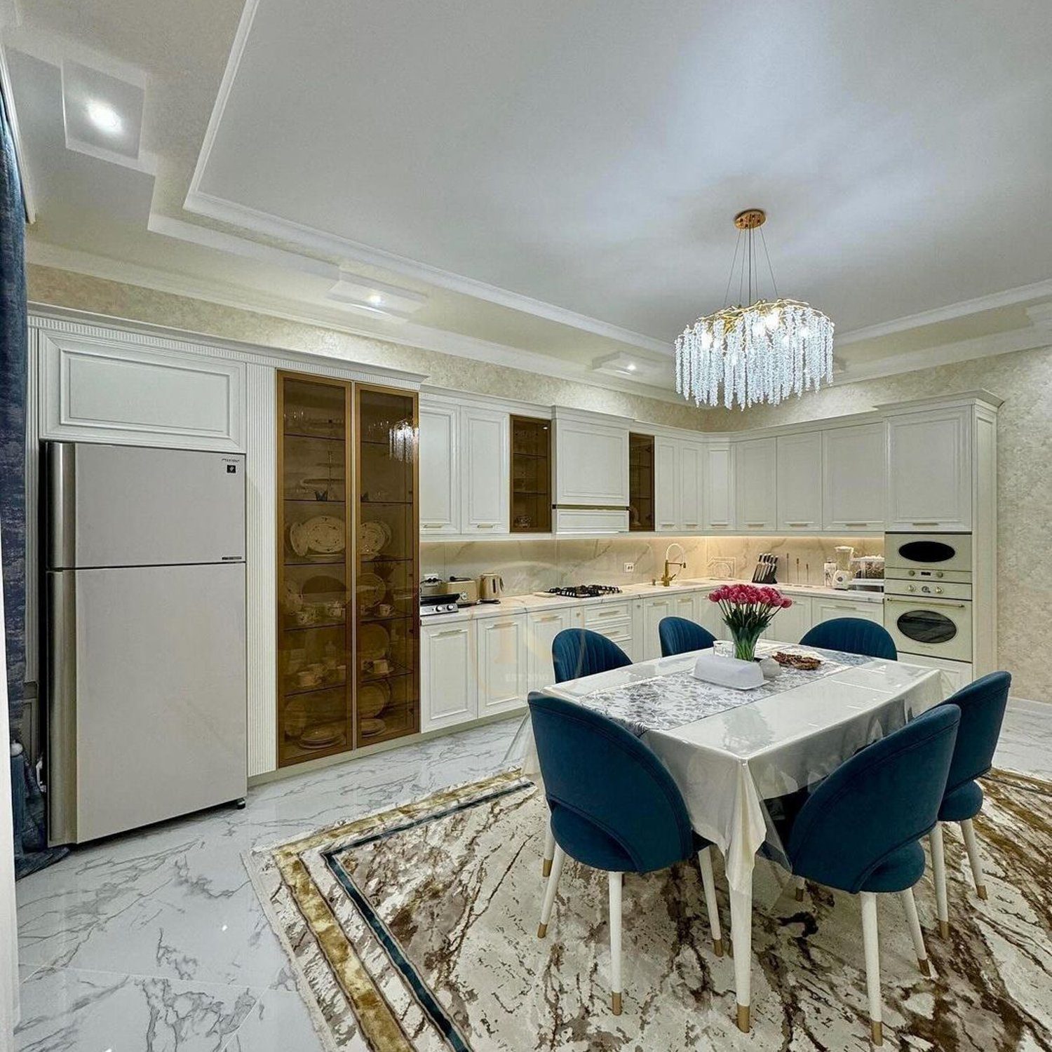 A modern and elegant kitchen area