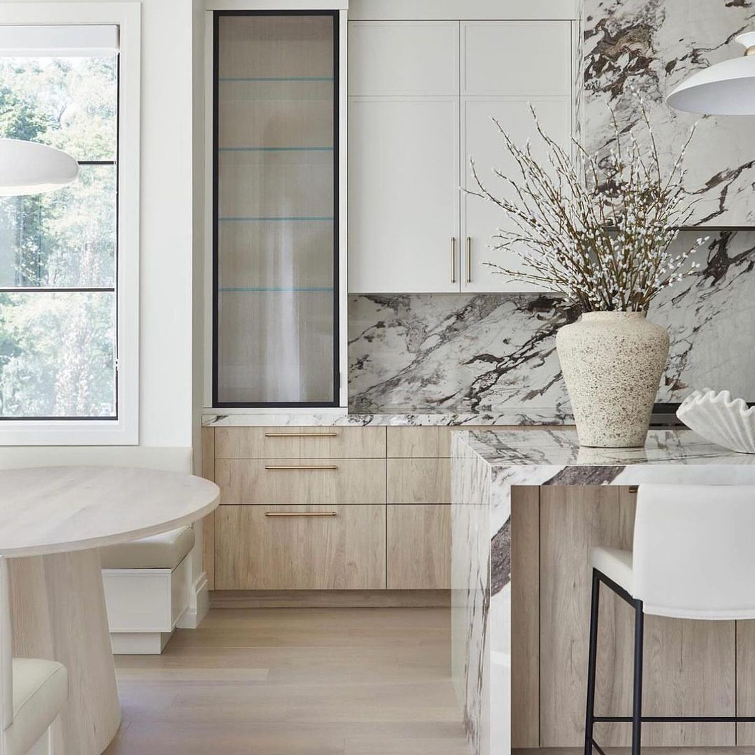 Elegant kitchen with marble accents