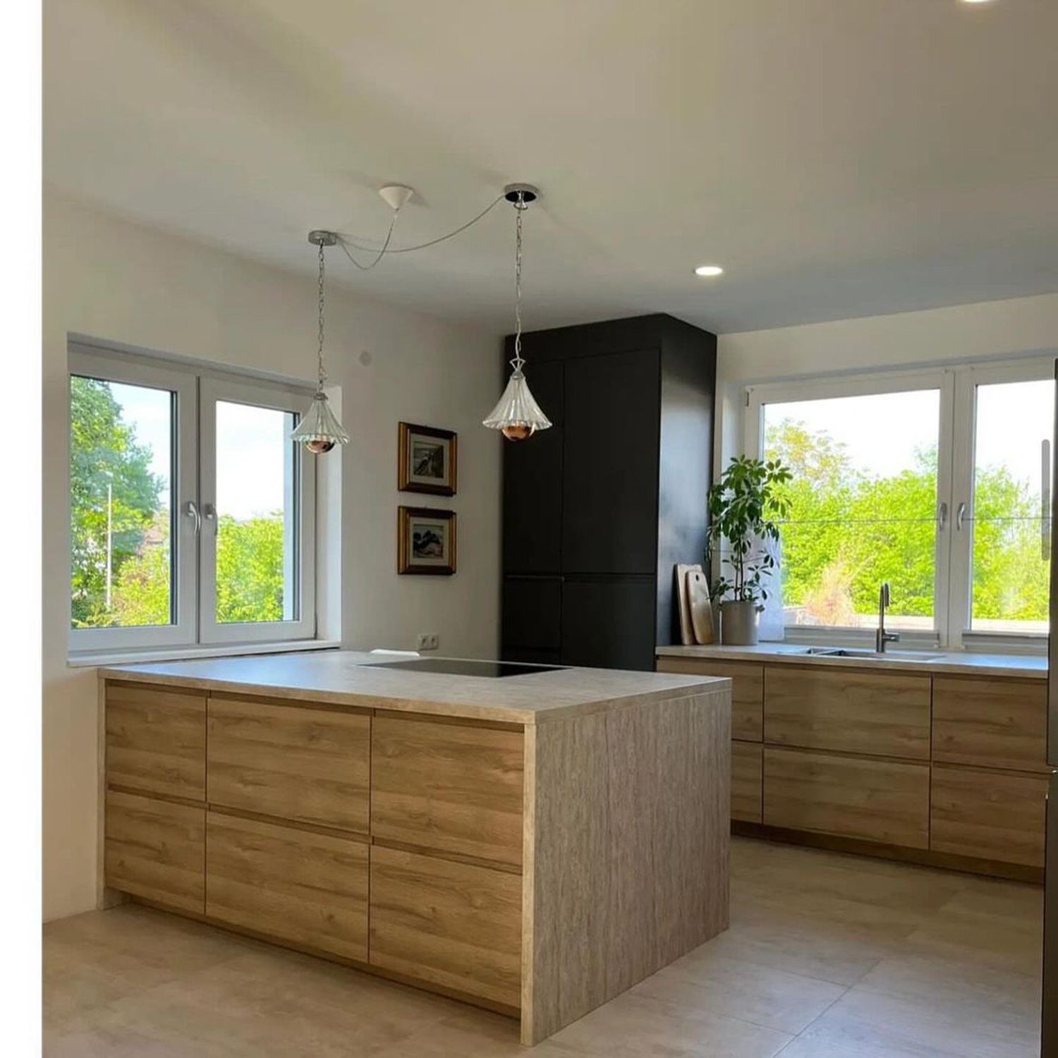 A modern kitchen with natural light