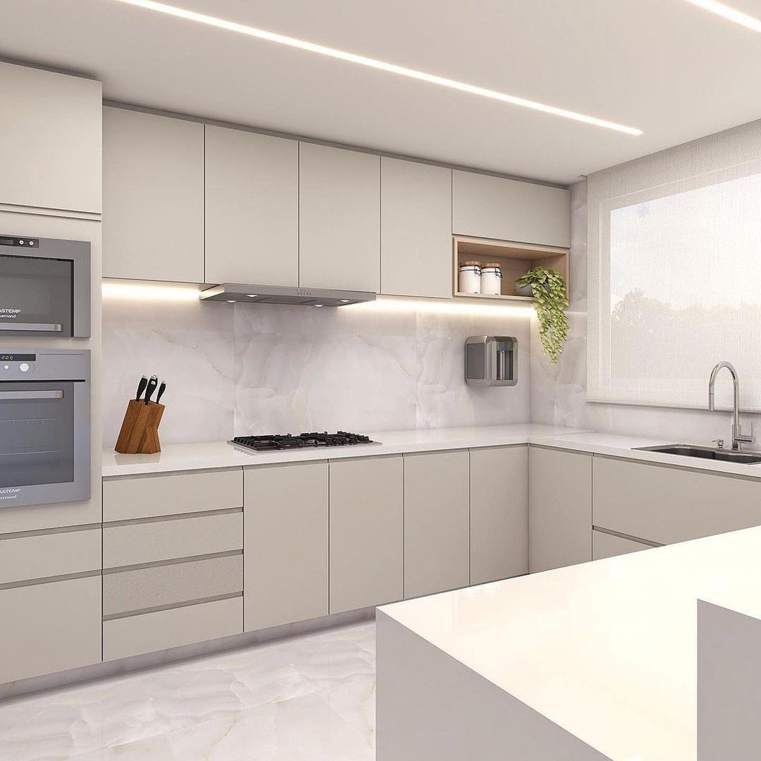 A modern kitchen with clean lines and high functionality