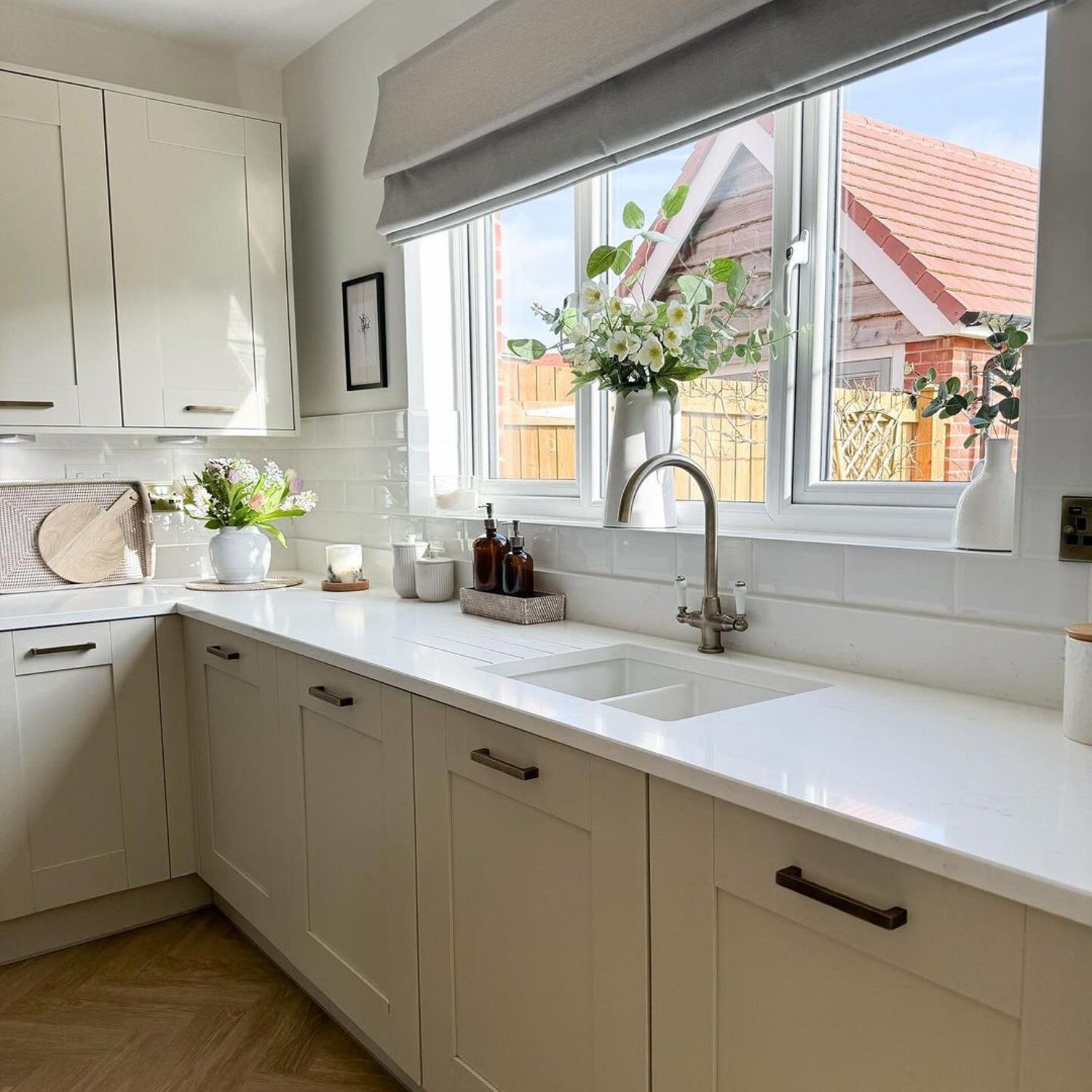 A bright and inviting kitchen space featuring clean lines and neutral tones.