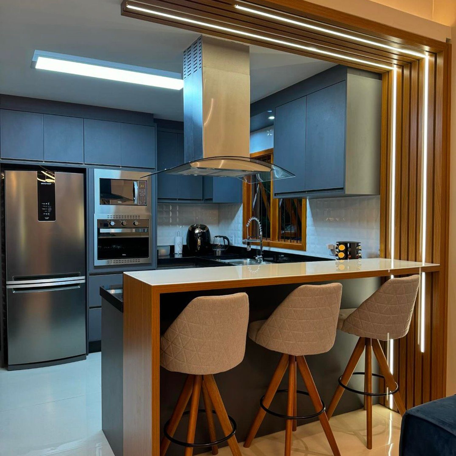 A sleek, modern kitchen with state-of-the-art appliances