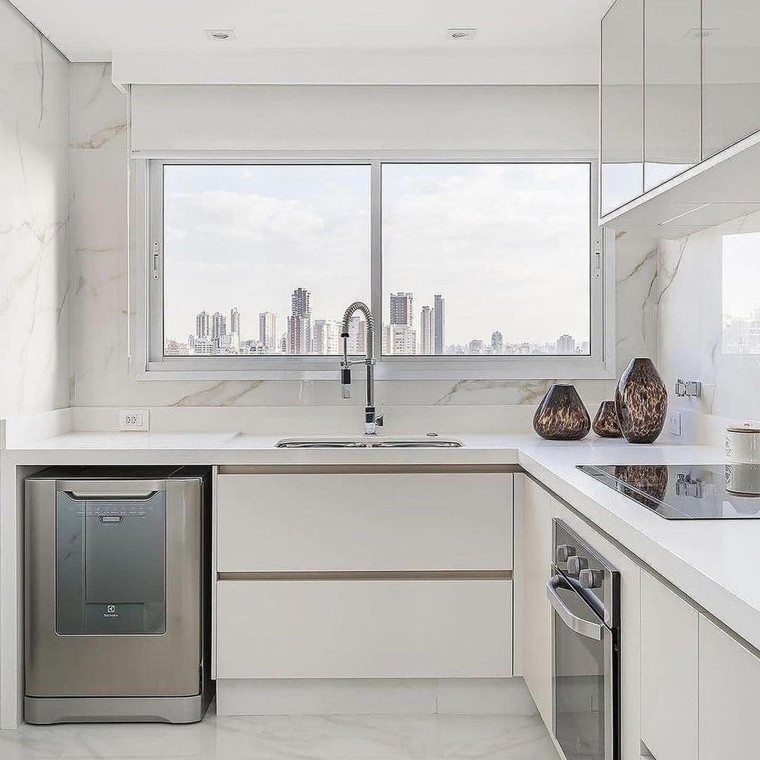 Sleek and Modern Kitchen with a View