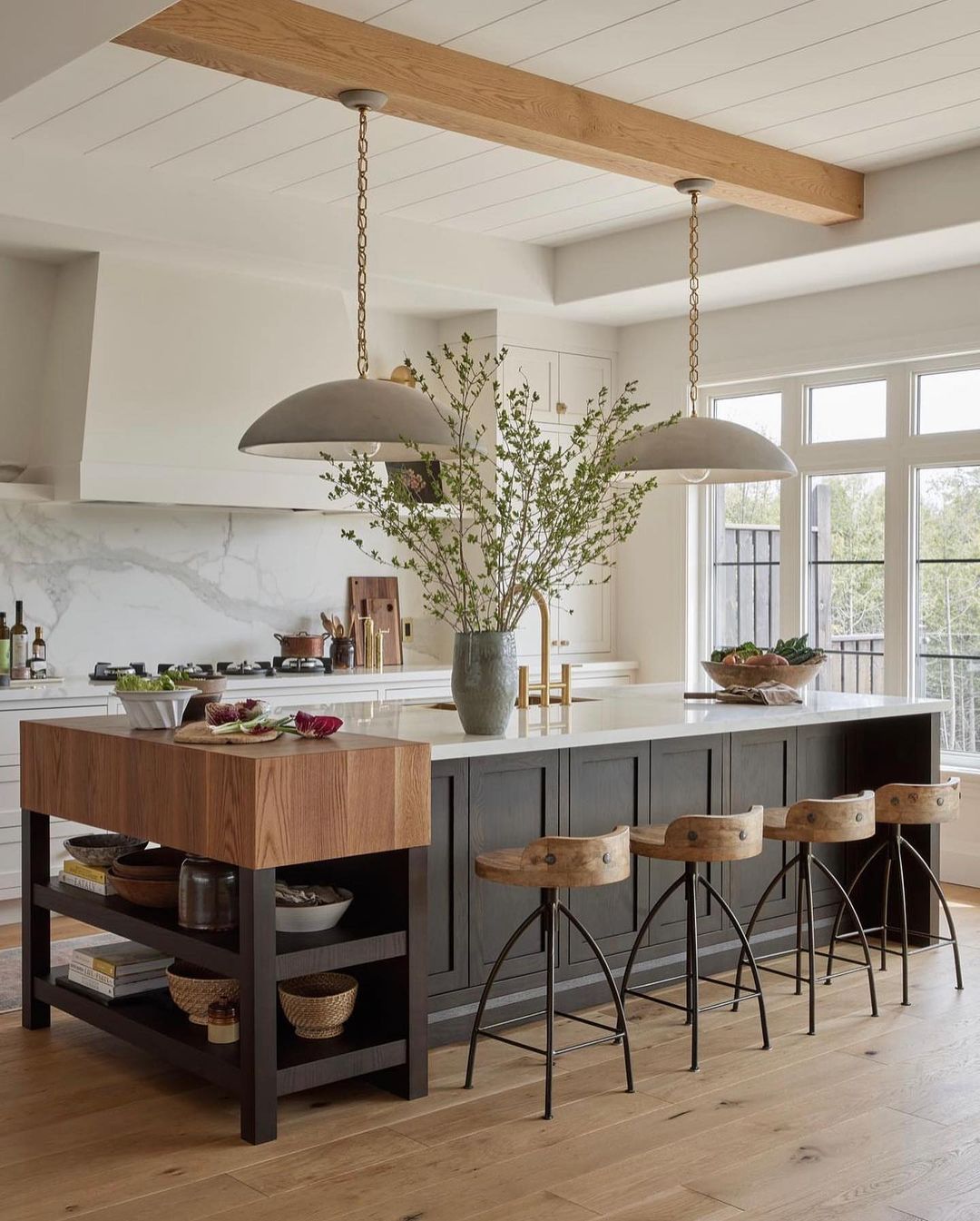 A modern kitchen with a blend of materials