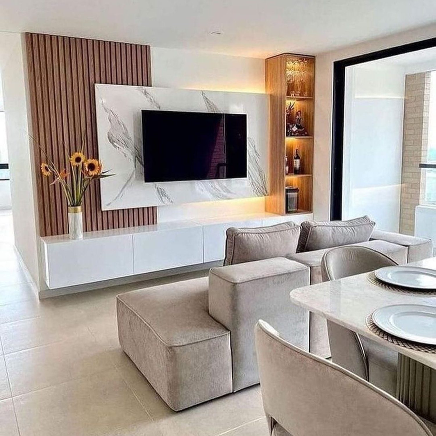 A sleek and modern living room design