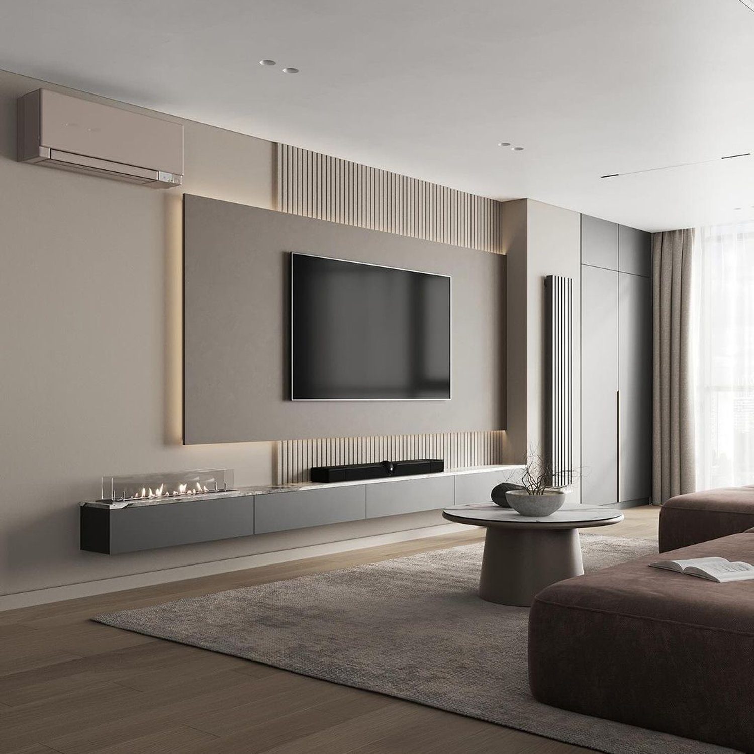 Elegant modern living room with minimalistic furniture