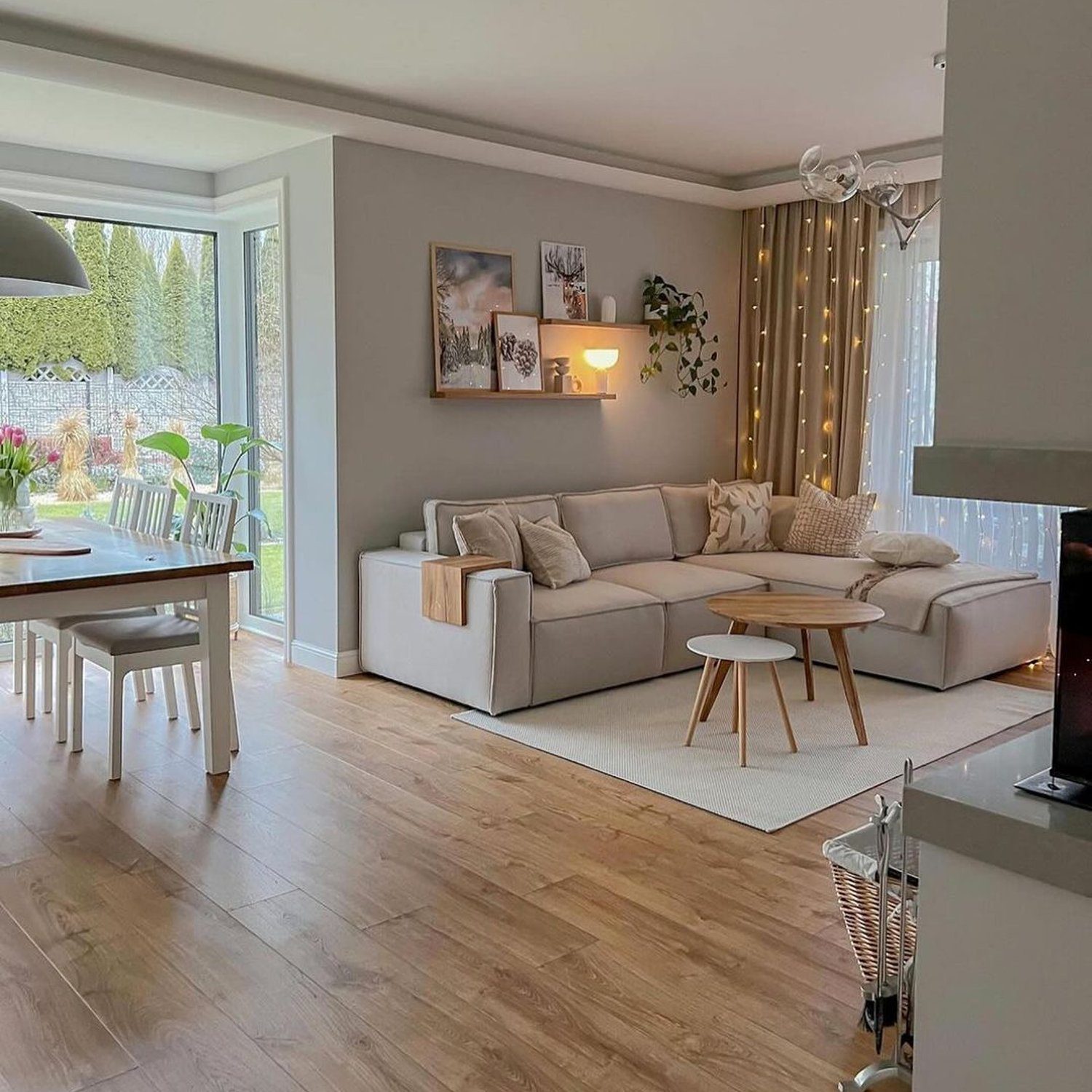 A tastefully decorated living room with modern furnishings and ample natural light