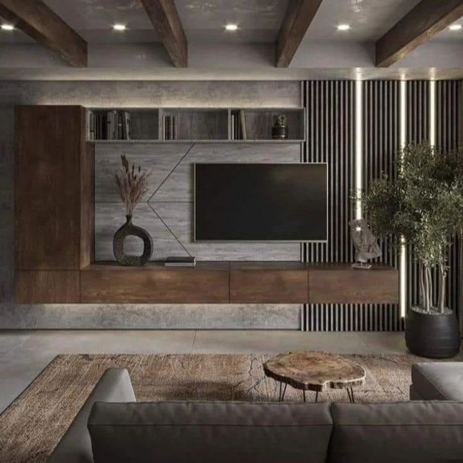 Contemporary living room with sleek design elements