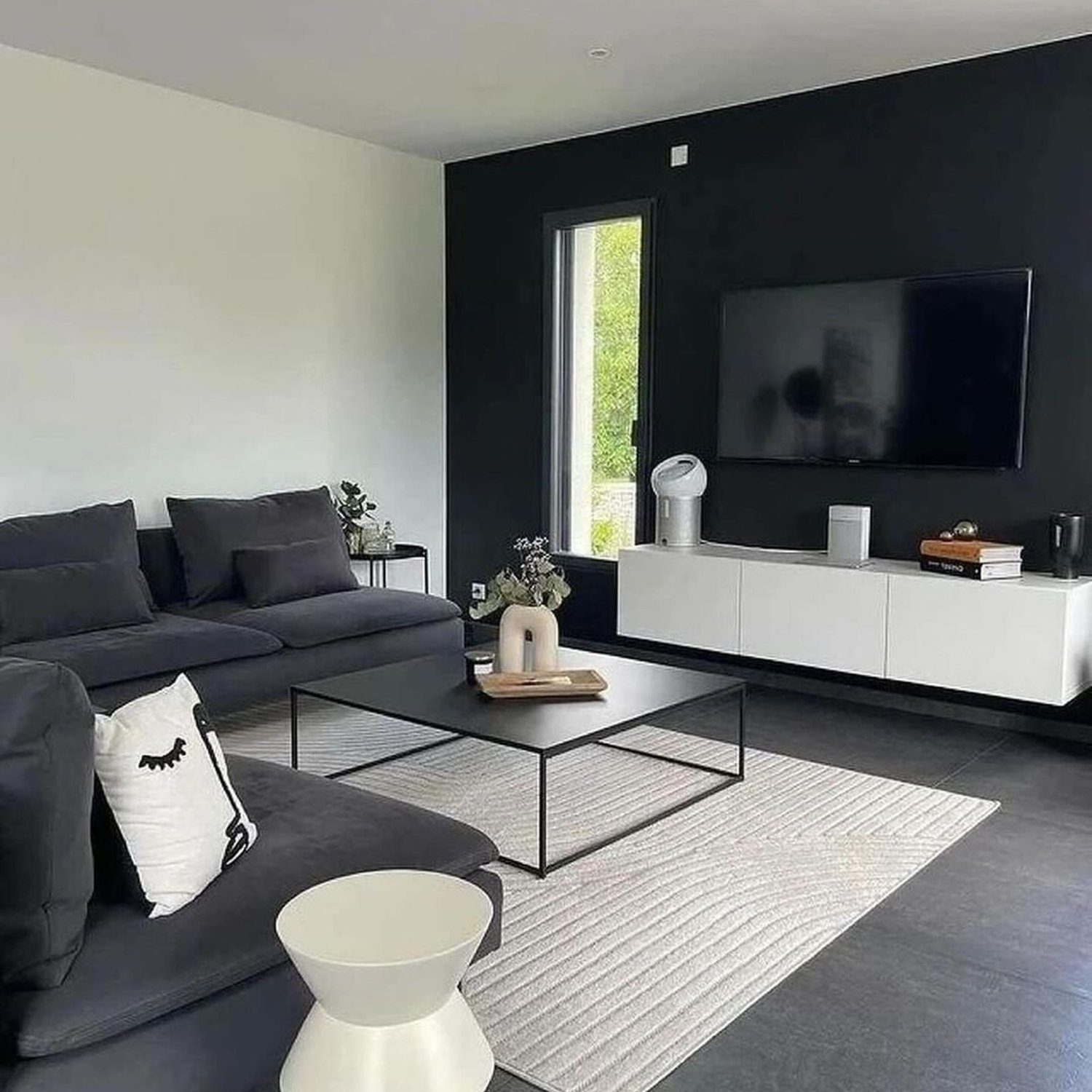 A sleek and contemporary living room design