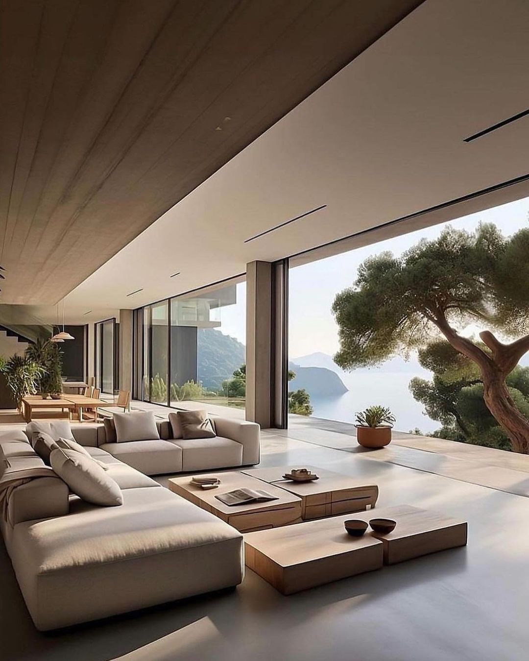 Modern Living Room with Panoramic View