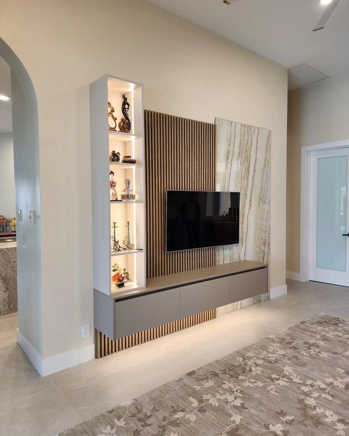 Elegant living space with integrated entertainment unit