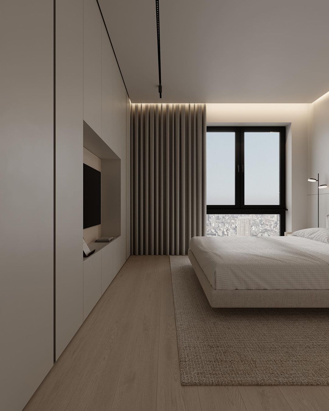 A modern minimalist bedroom design