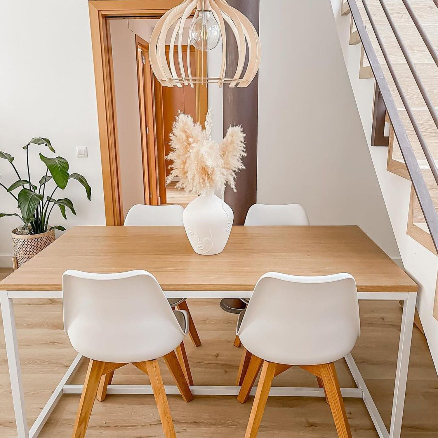 Scandinavian-style dining room with natural light