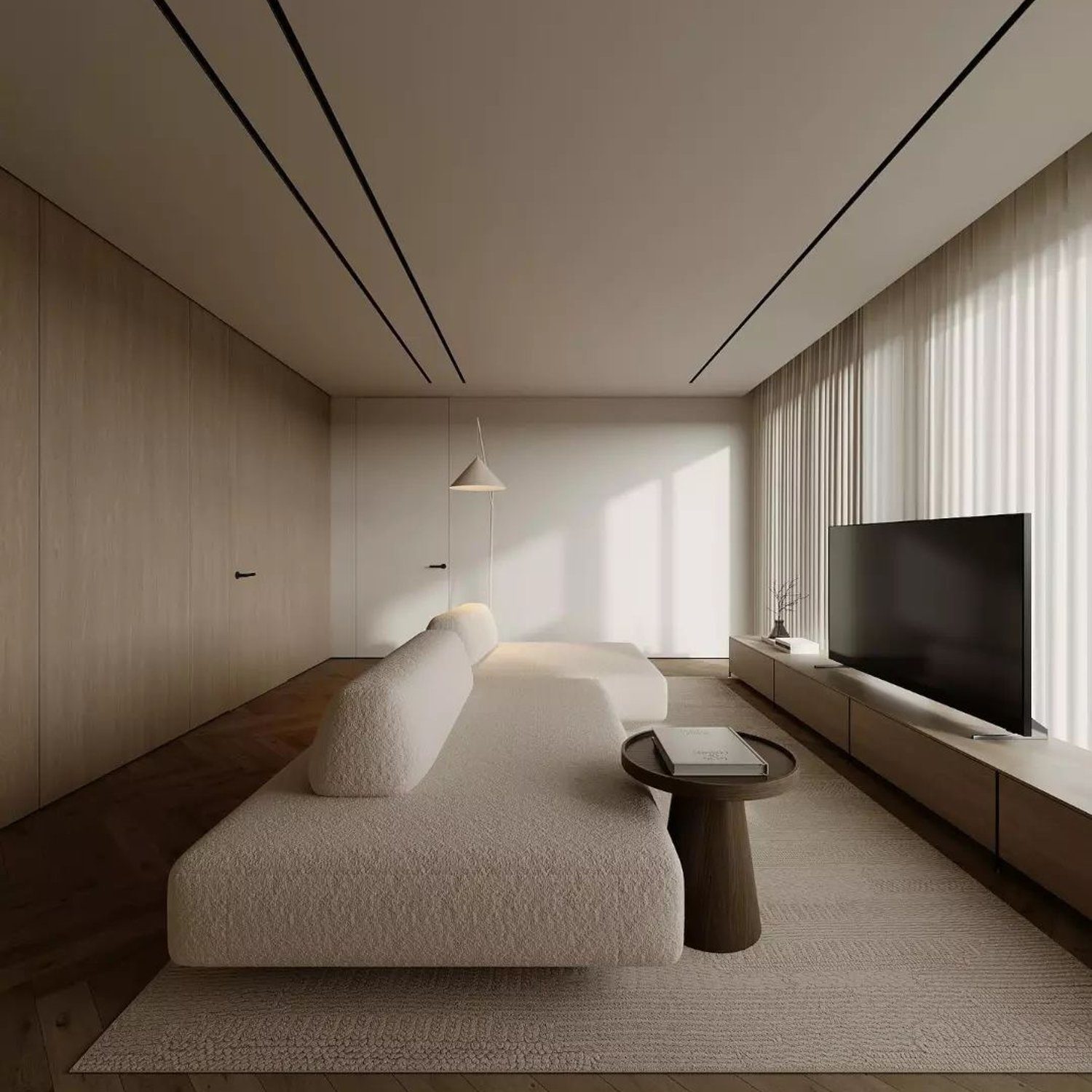 Sleek and modern living room with minimalist design