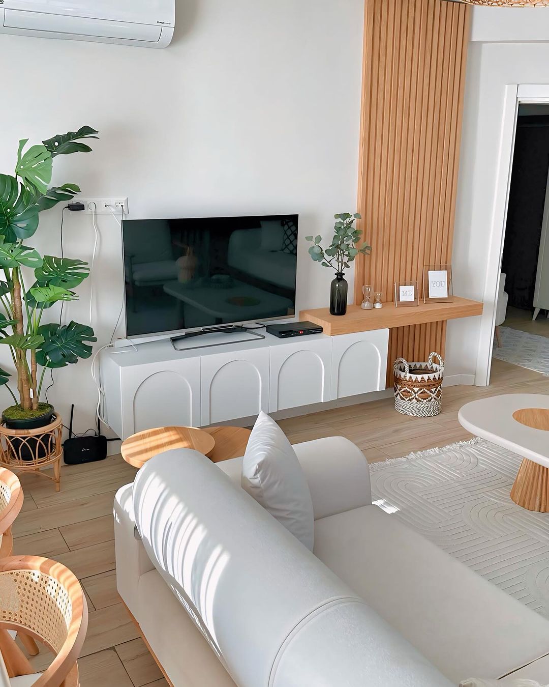 A thoughtfully designed living room with minimalist decor