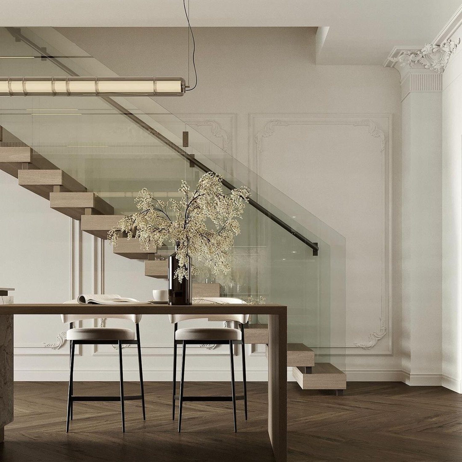 An elegant minimalist interior