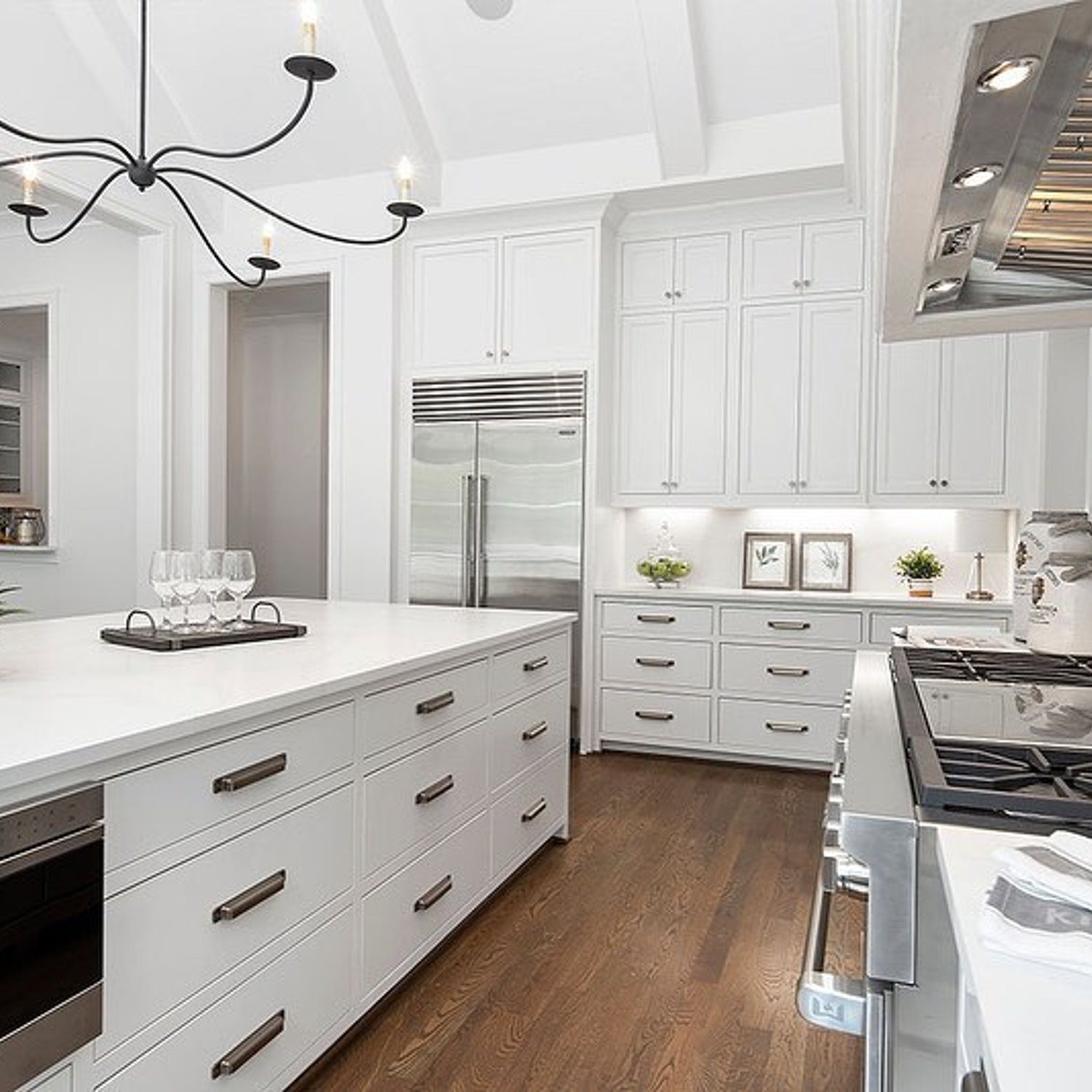 Elegant white kitchen with modern amenities