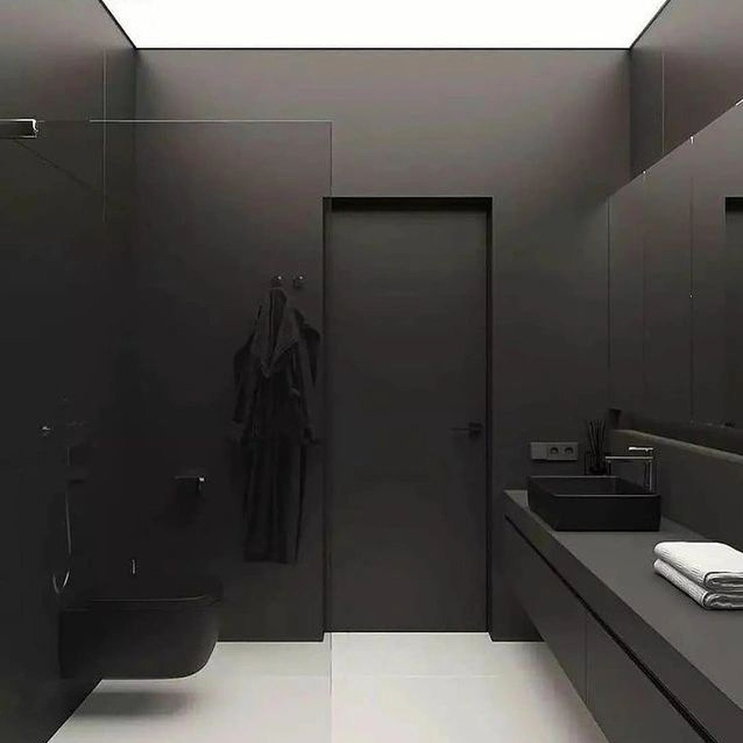 Stylish monochrome bathroom design with minimalistic features