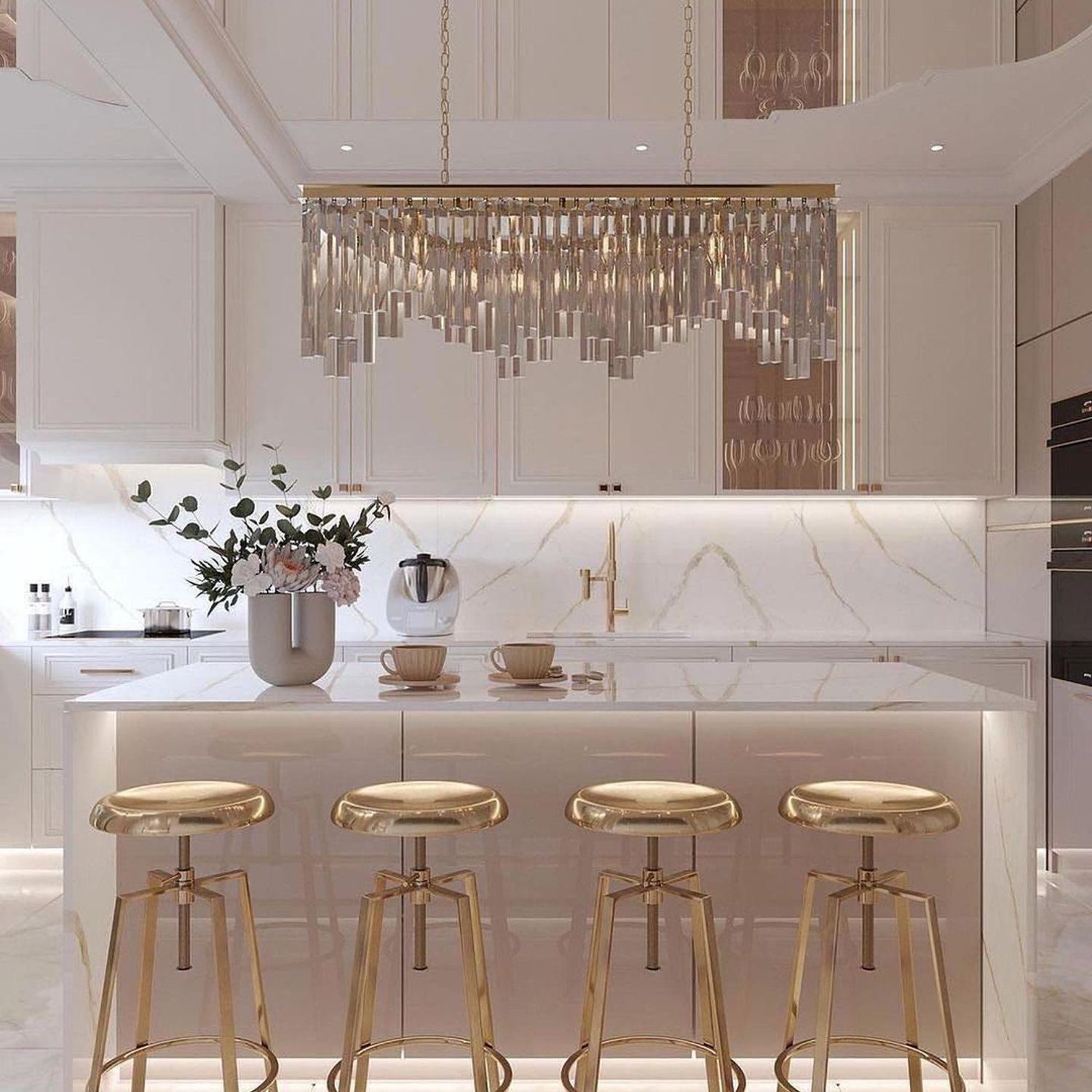 Elegant modern kitchen with luxurious accents