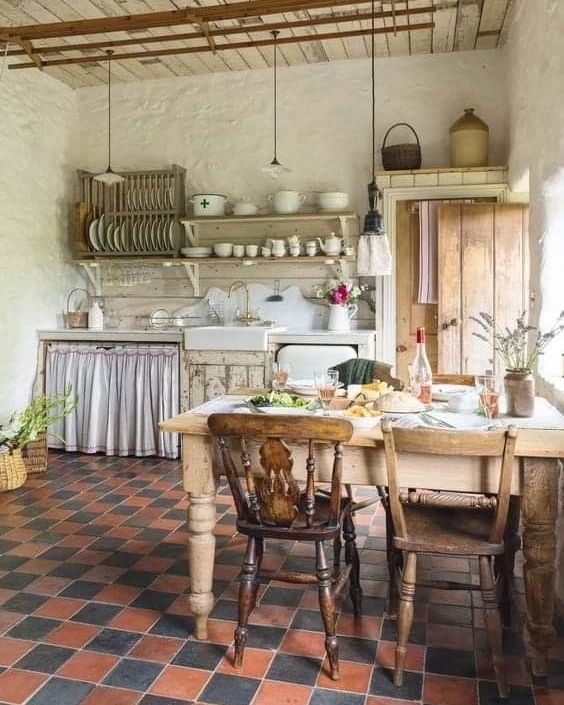 A rustic country-style kitchen