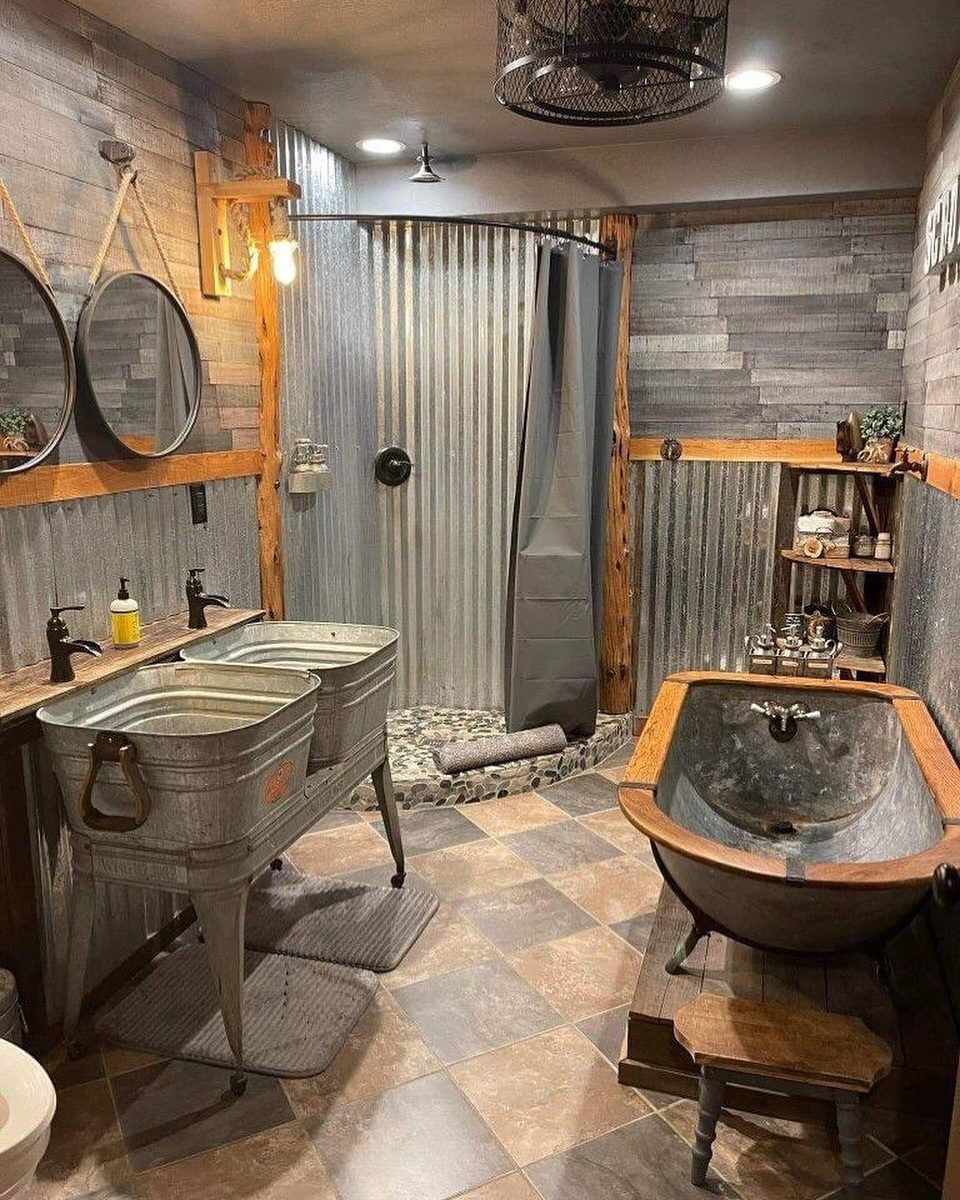 Rustic Industrial Bathroom