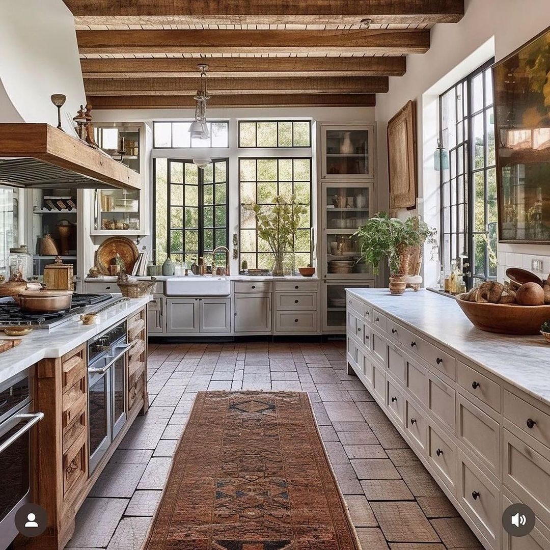 Rustic kitchen with natural light