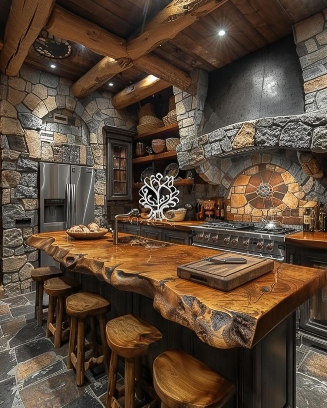 A rustic yet sophisticated kitchen