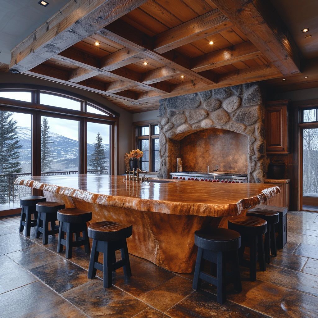 Rustic Mountain Home Kitchen