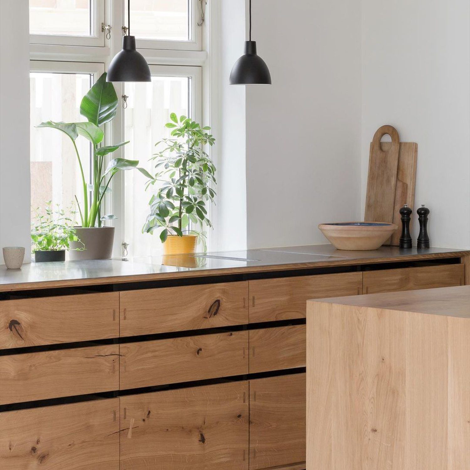 Scandinavian style kitchen with wooden accents